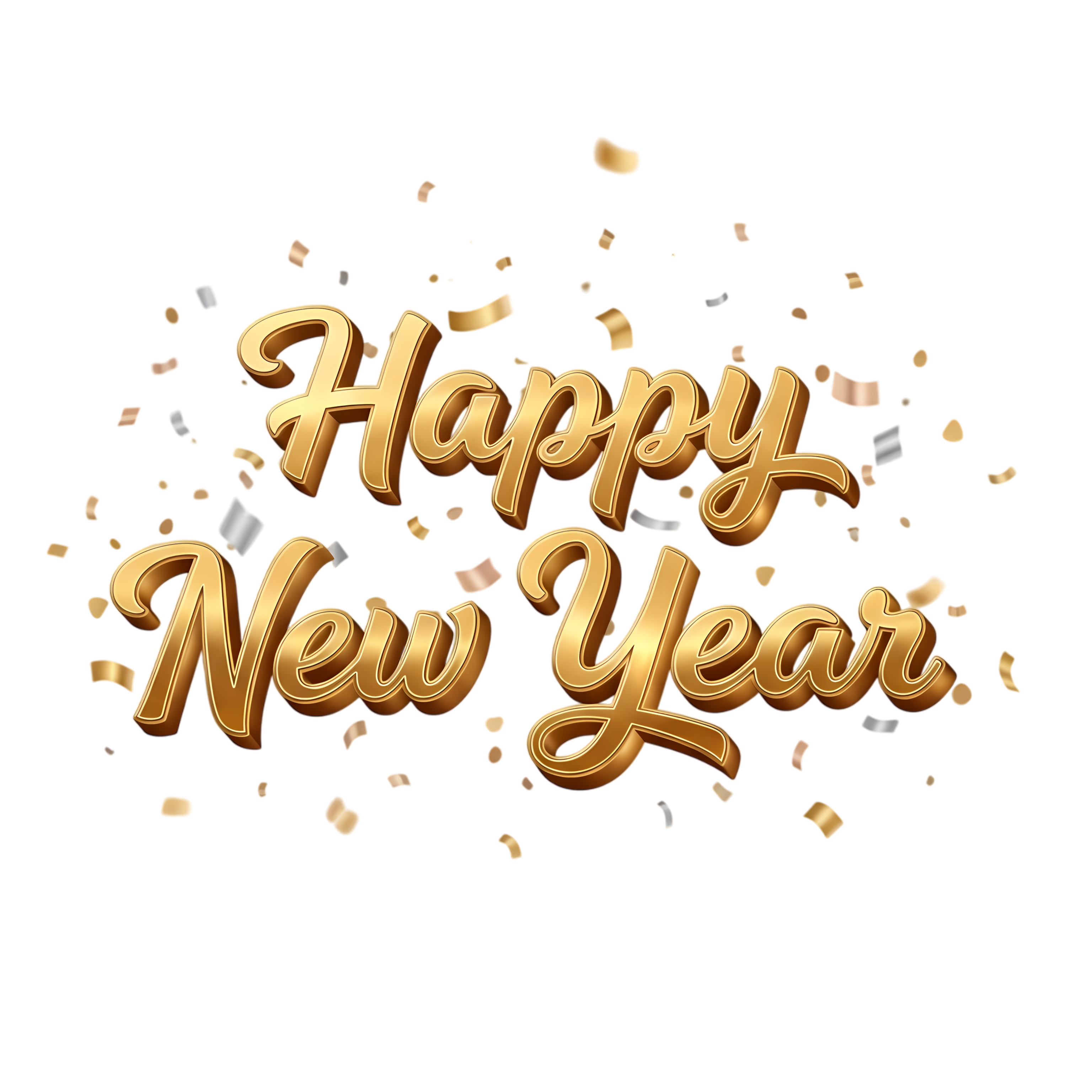 new year 2026 gold celebration text with ribbon details