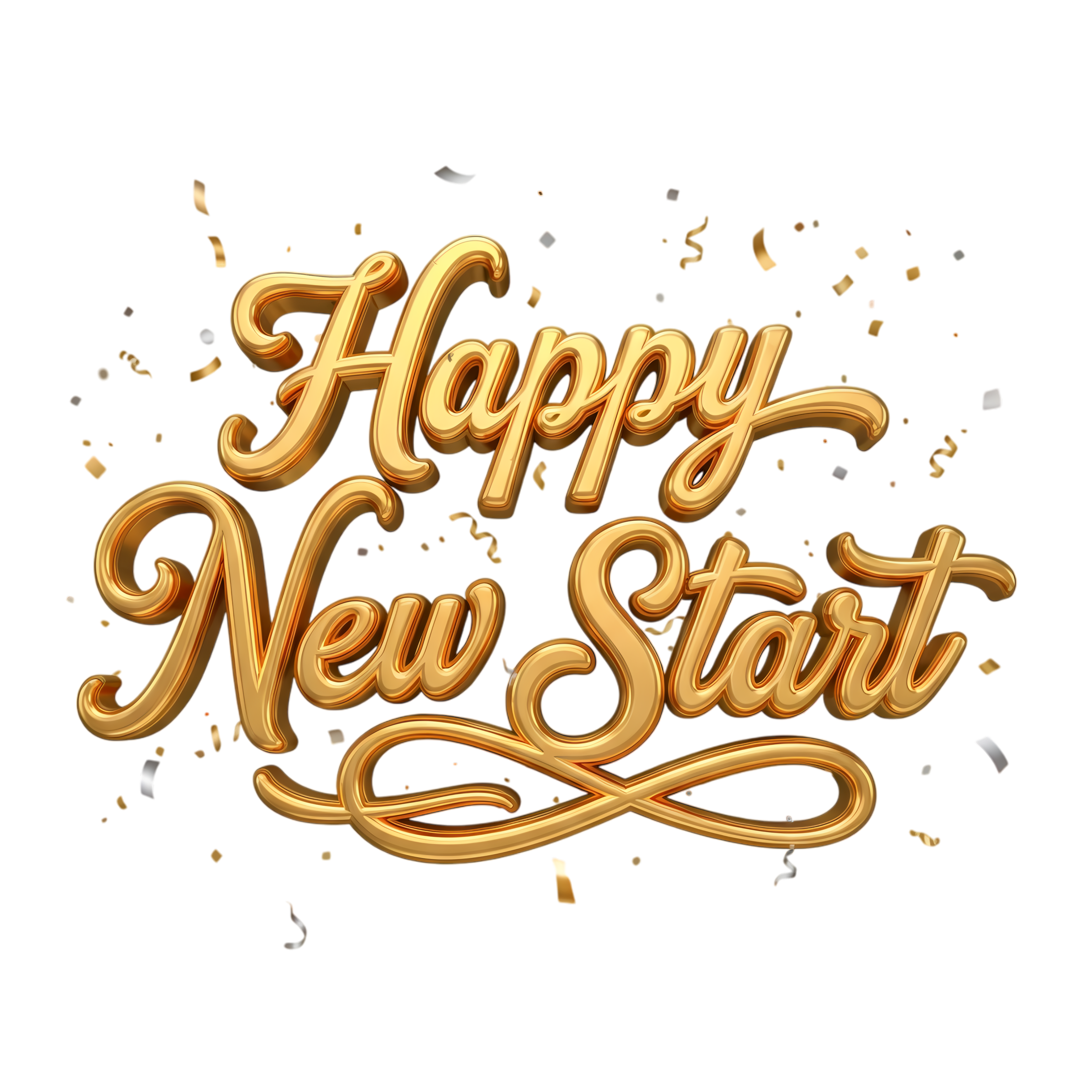 new year 2026 sparkling font with confetti burst