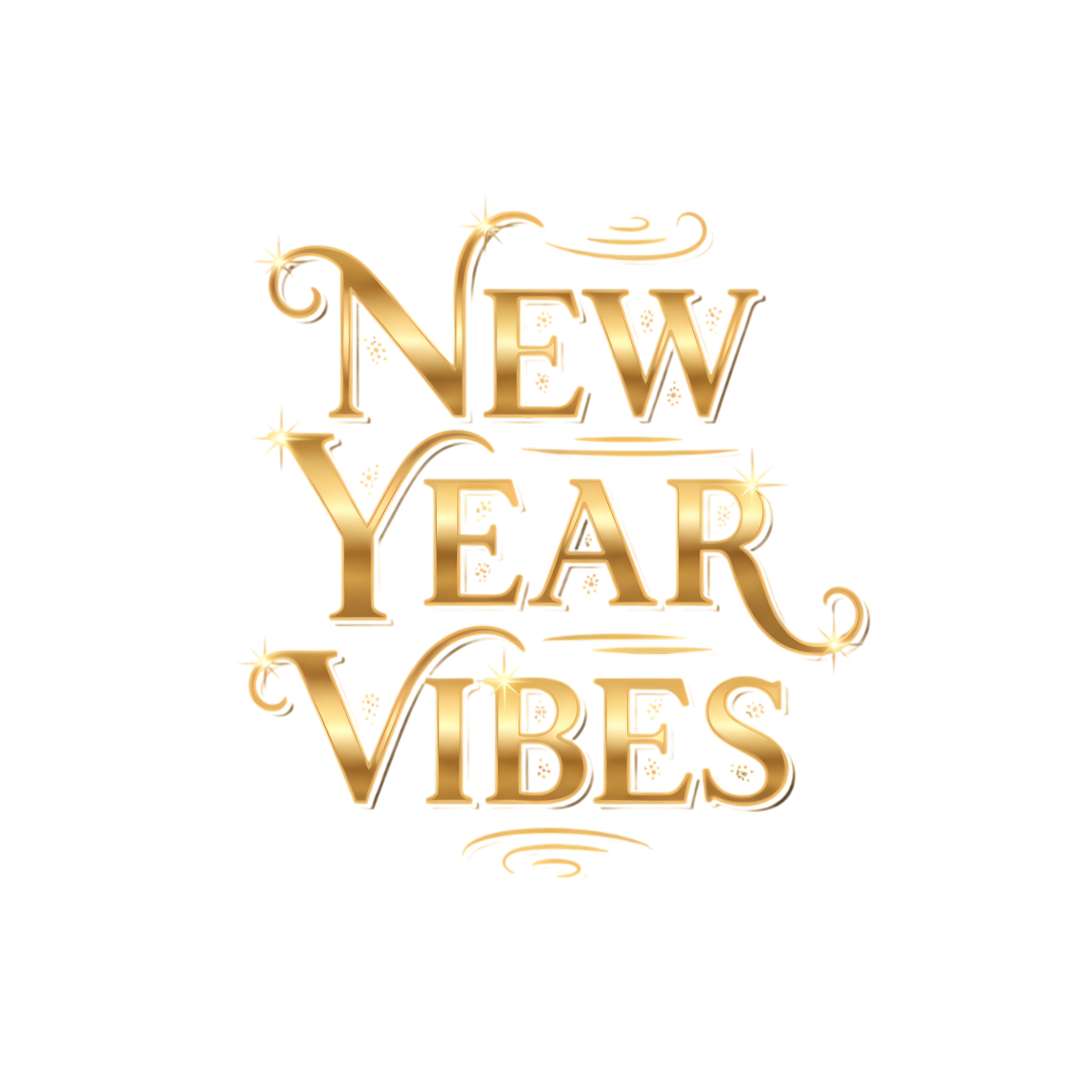 Gold Metallic New Year Vibes Lettering