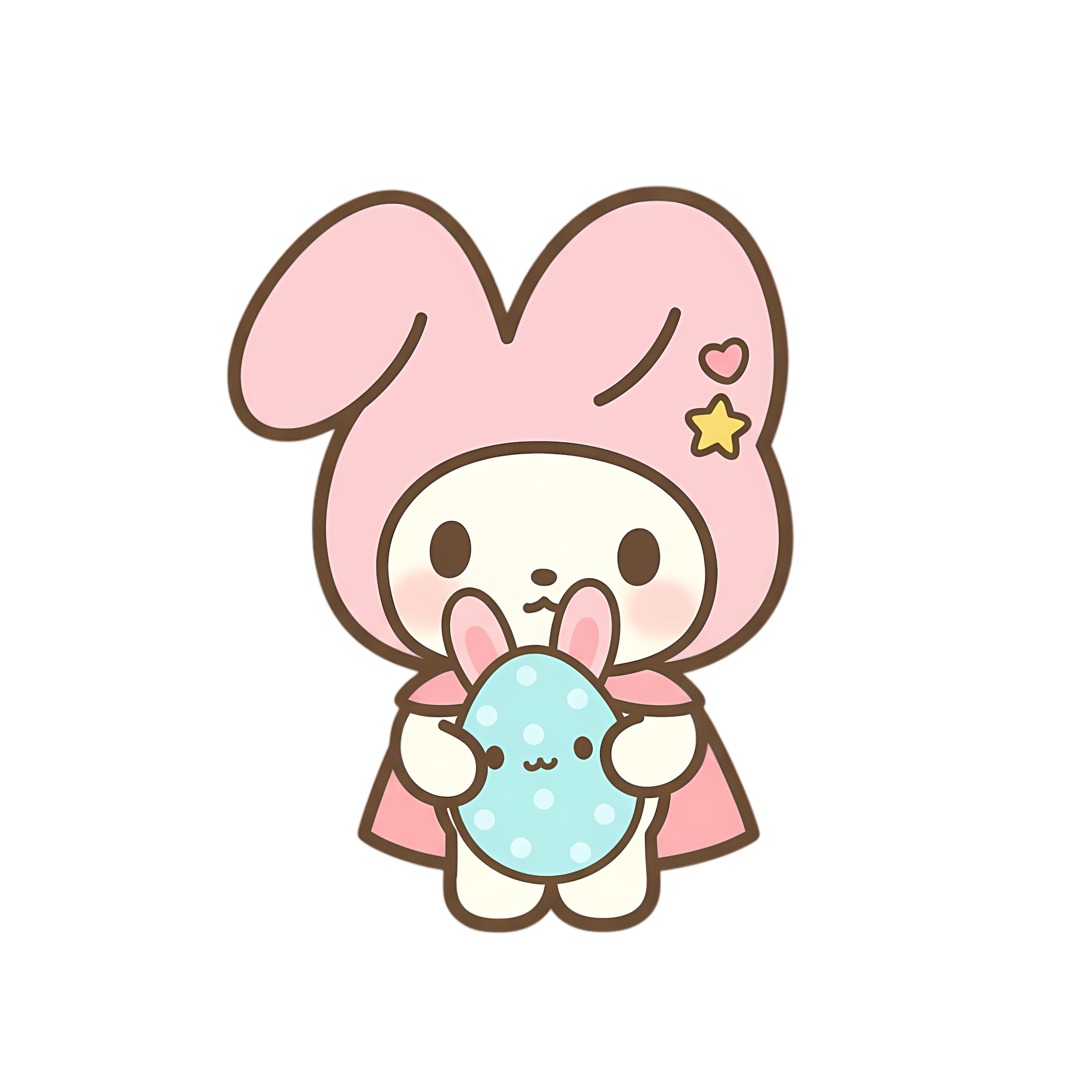pastel bunny gently holding cute easter bunny egg