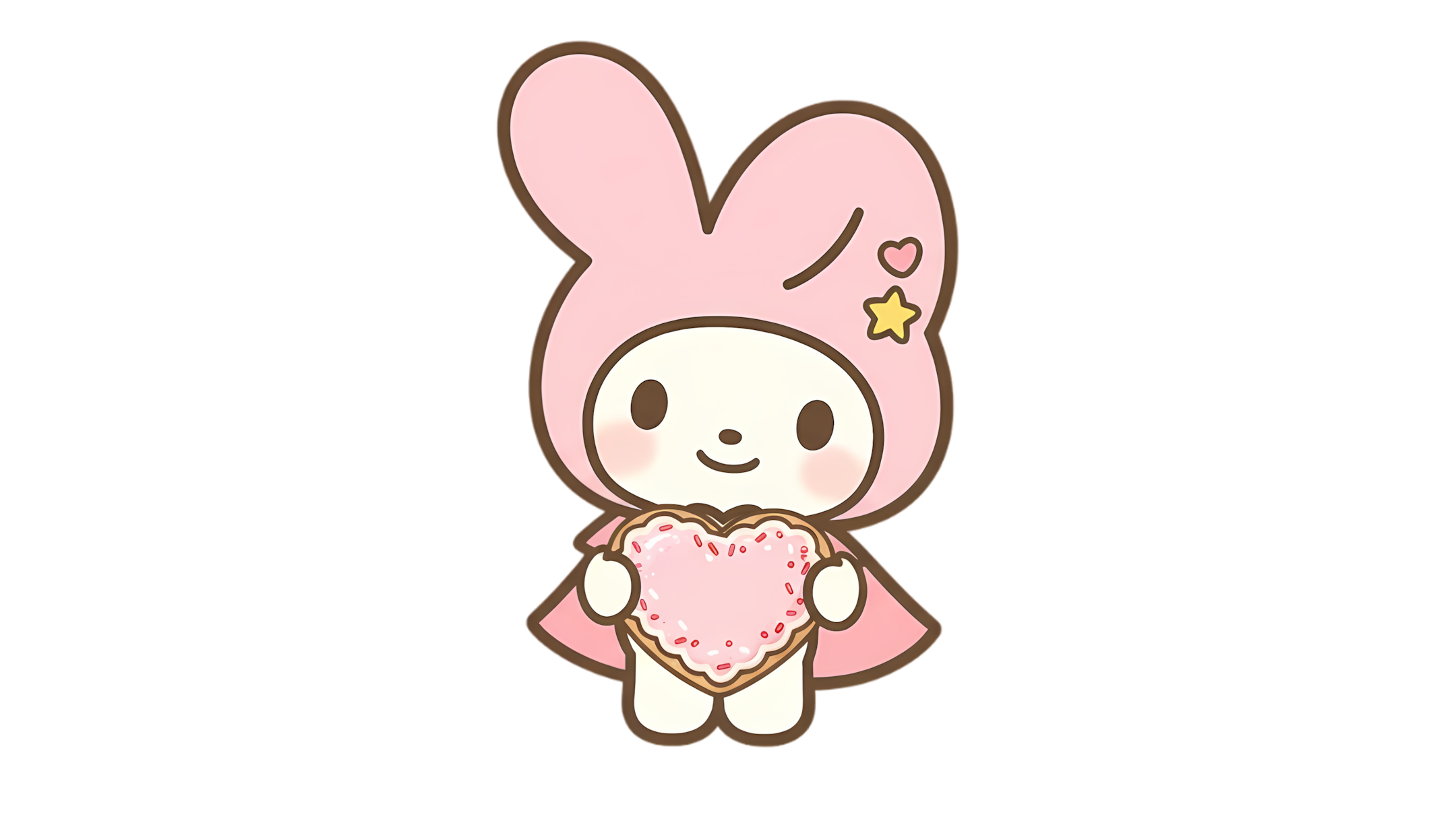 pastel bunny holding sweet heart cookie
