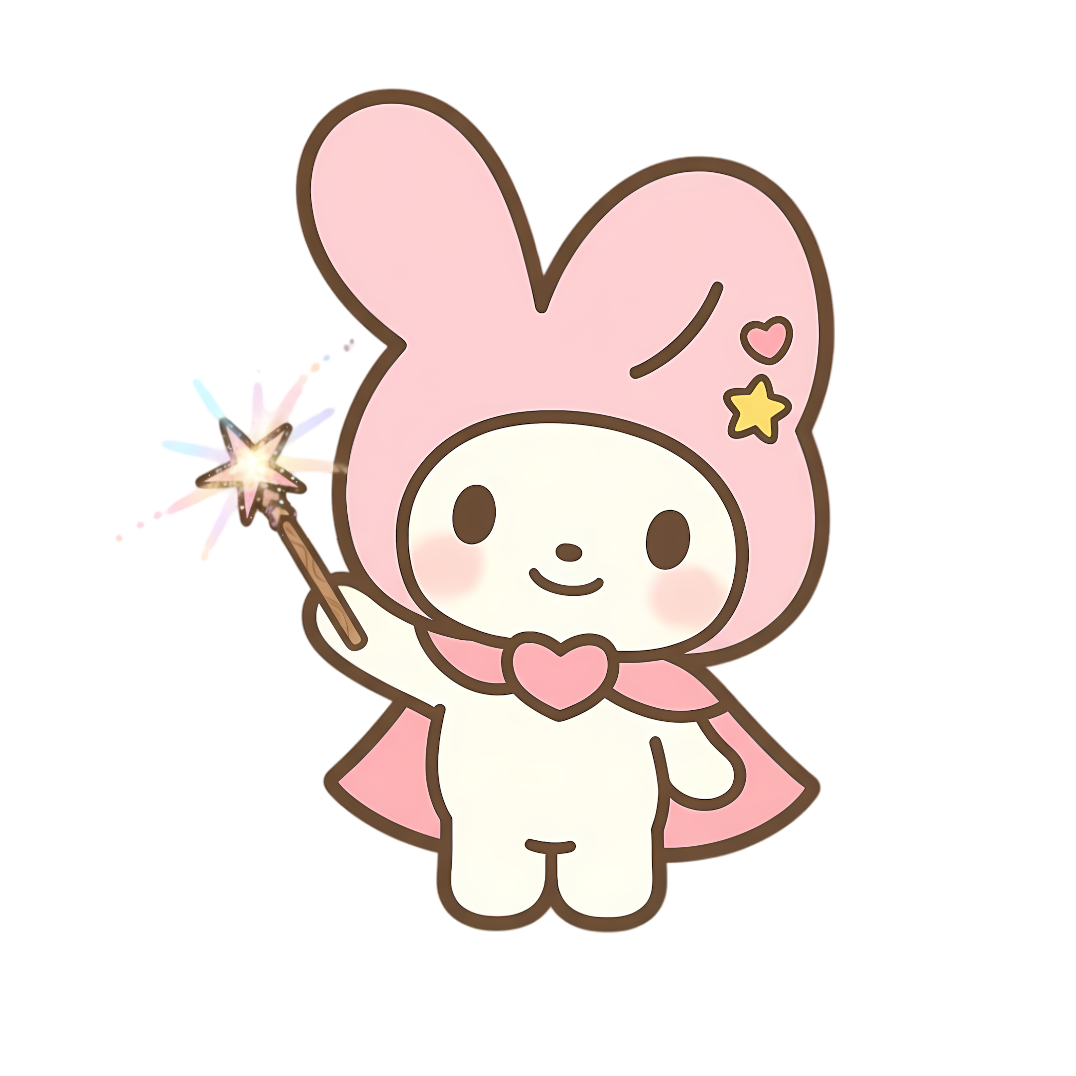 Pink Bunny Character with Star Wand