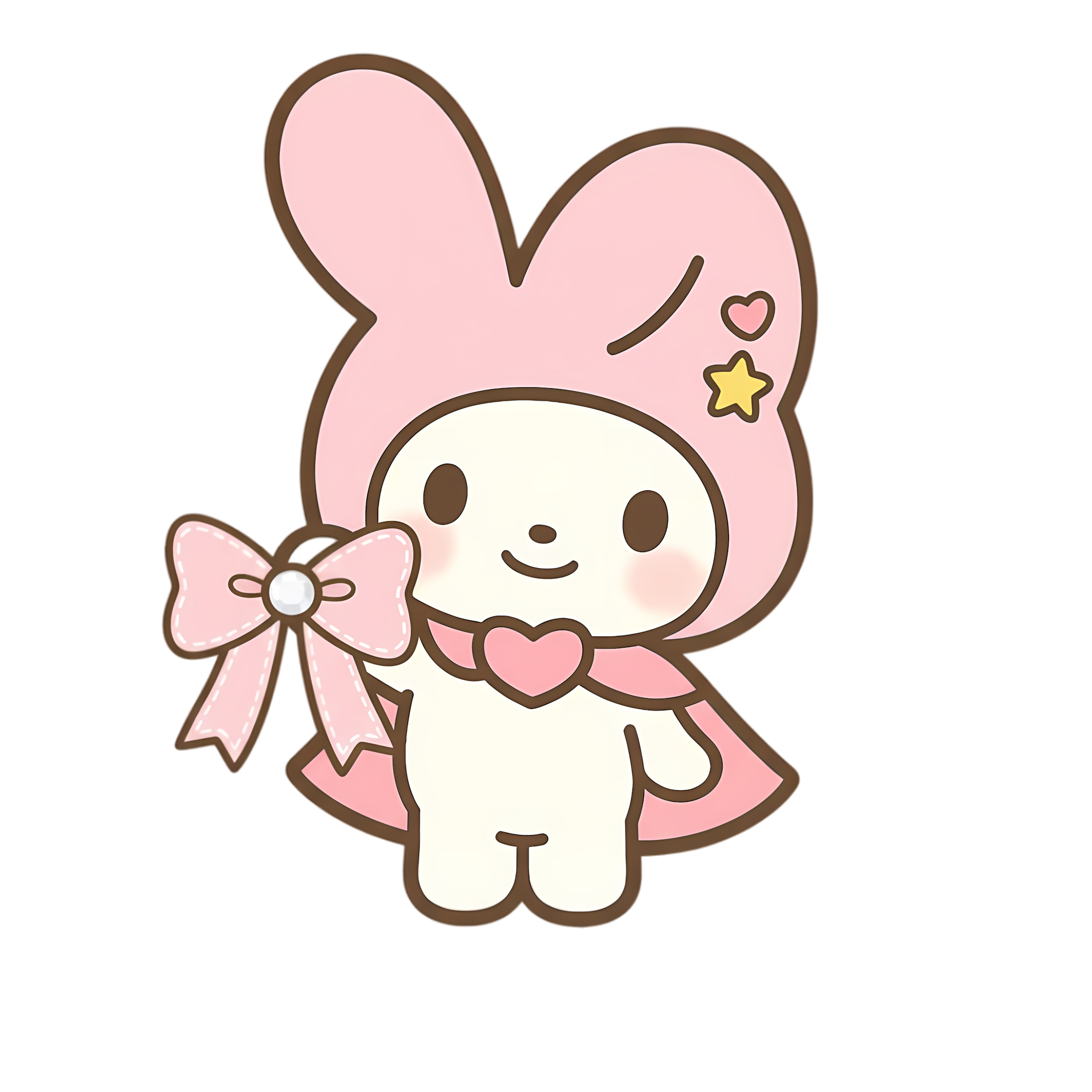 pastel pink bunny holding sweet bow charm