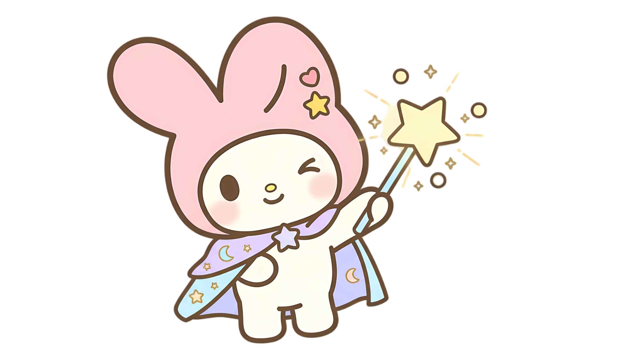 pastel wizard bunny with shining star wand