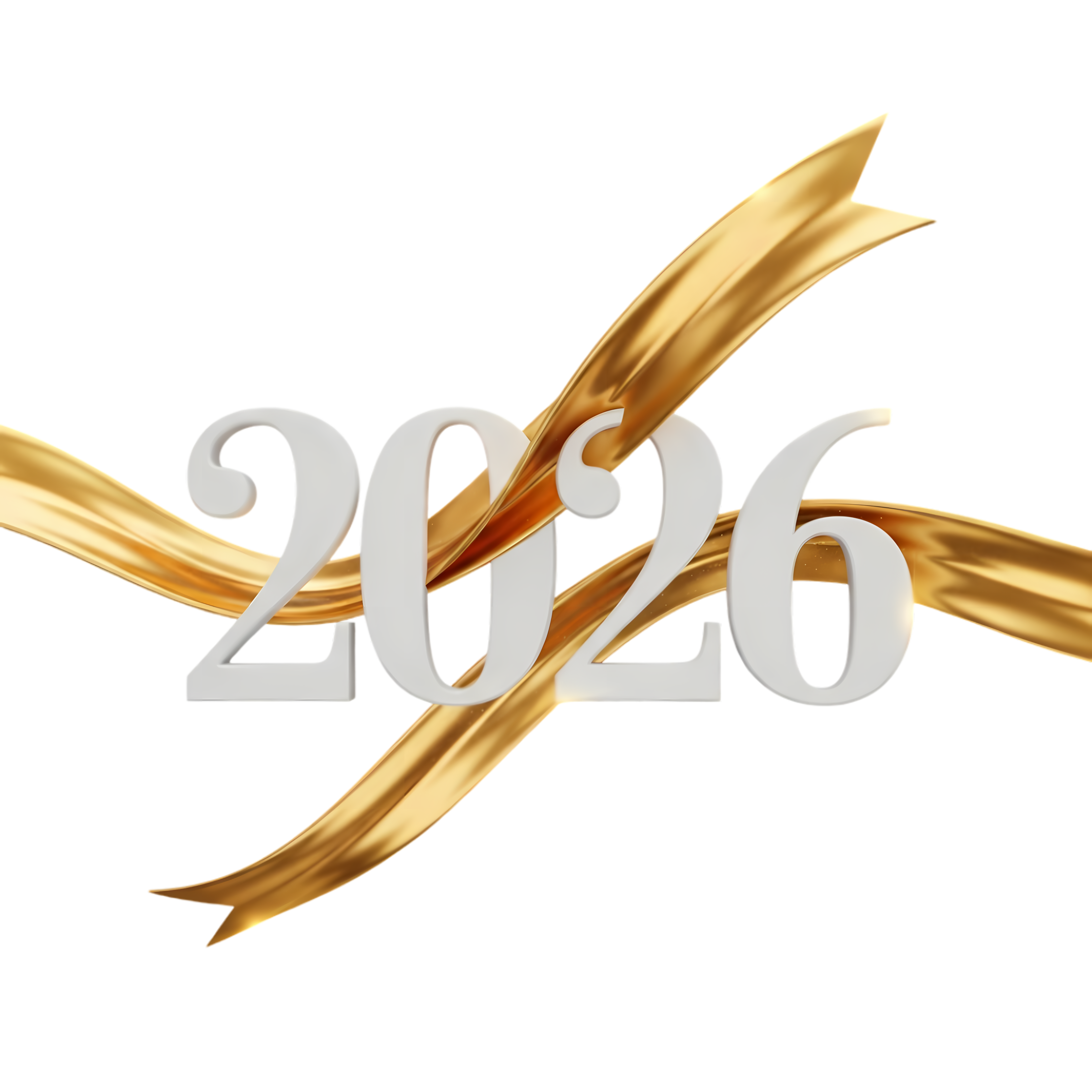 premium 2026 golden ribbon new year vector greeting