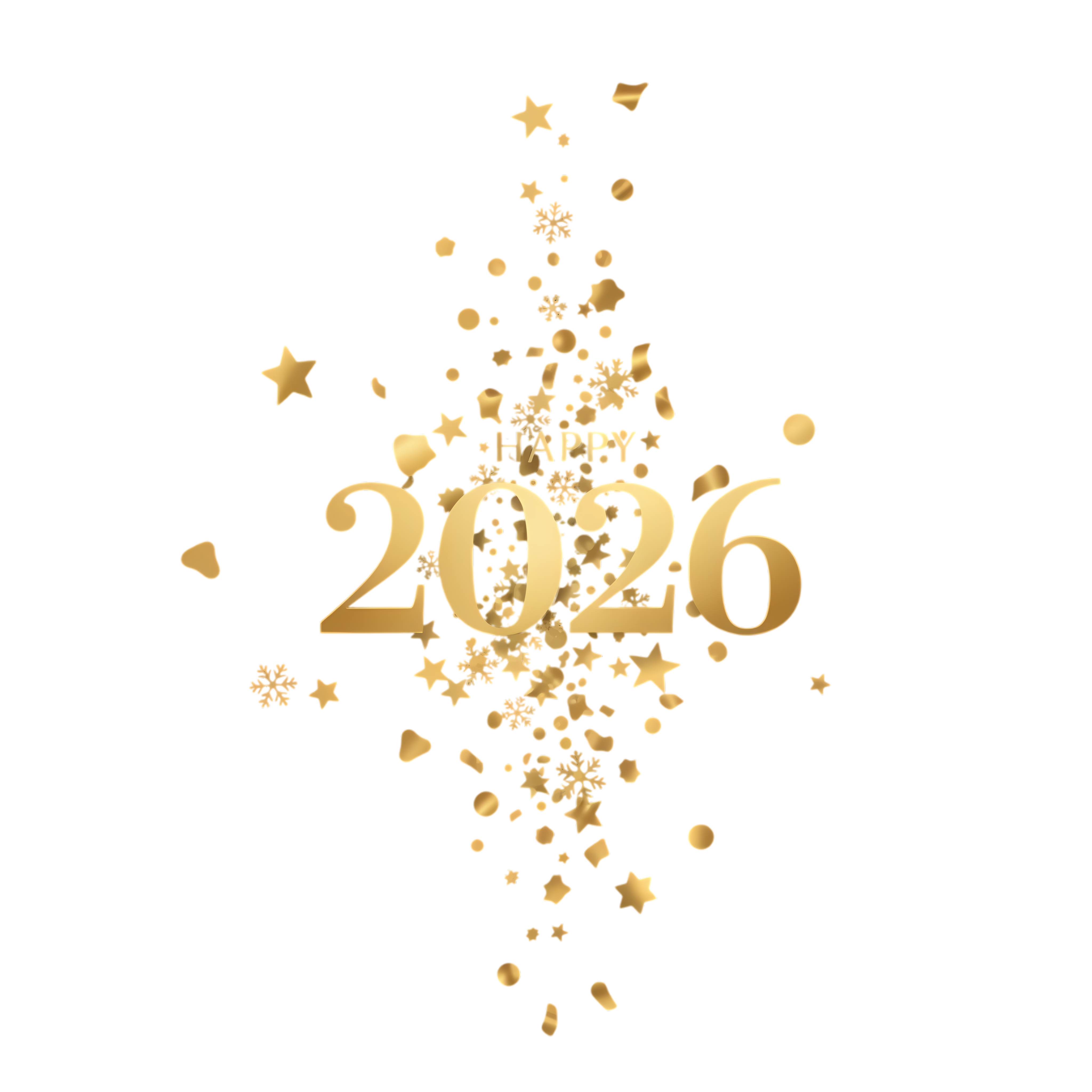 premium gold confetti 2026 holiday greeting