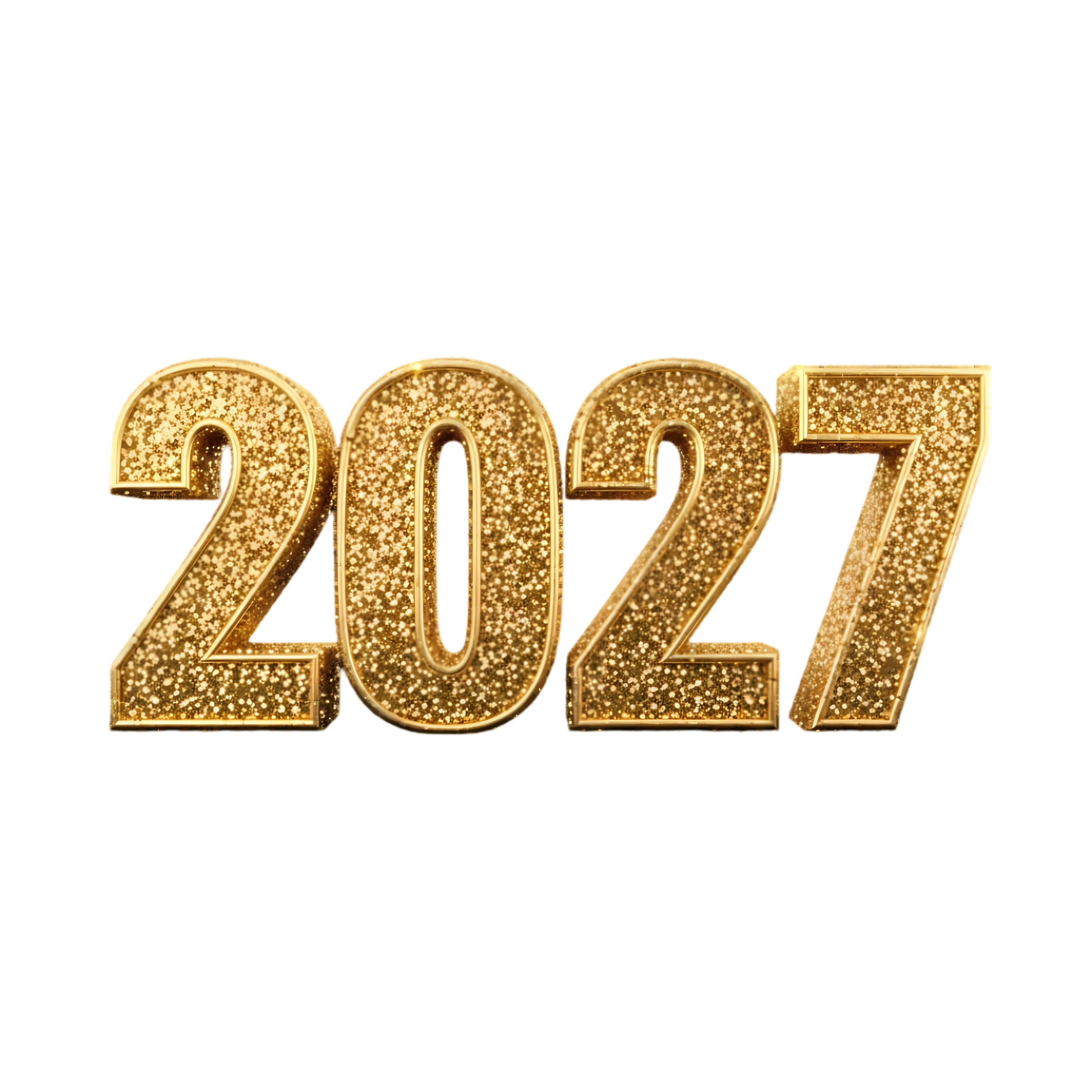 premium gold glitter 3d 2027 year design