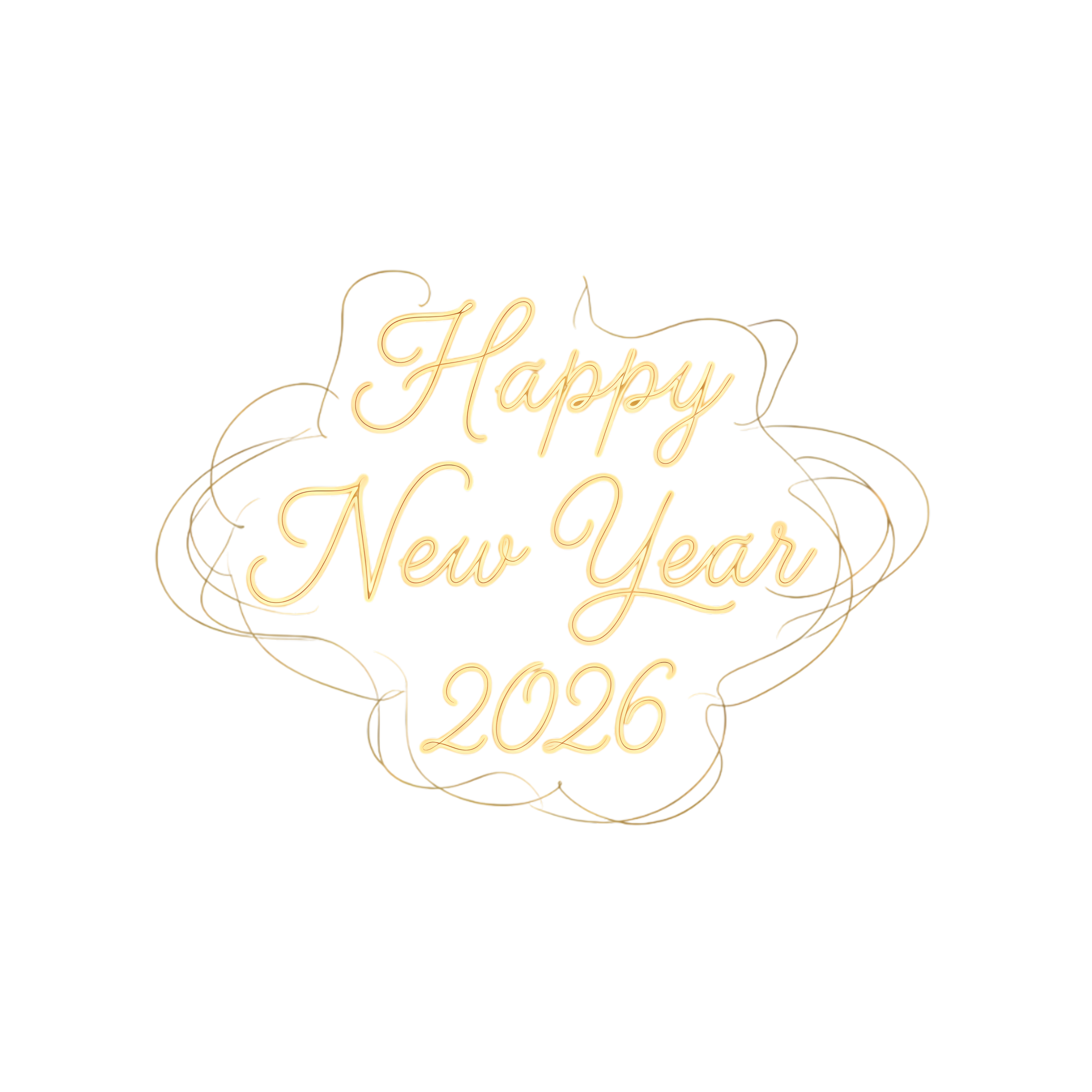 script style happy new year 2026 text