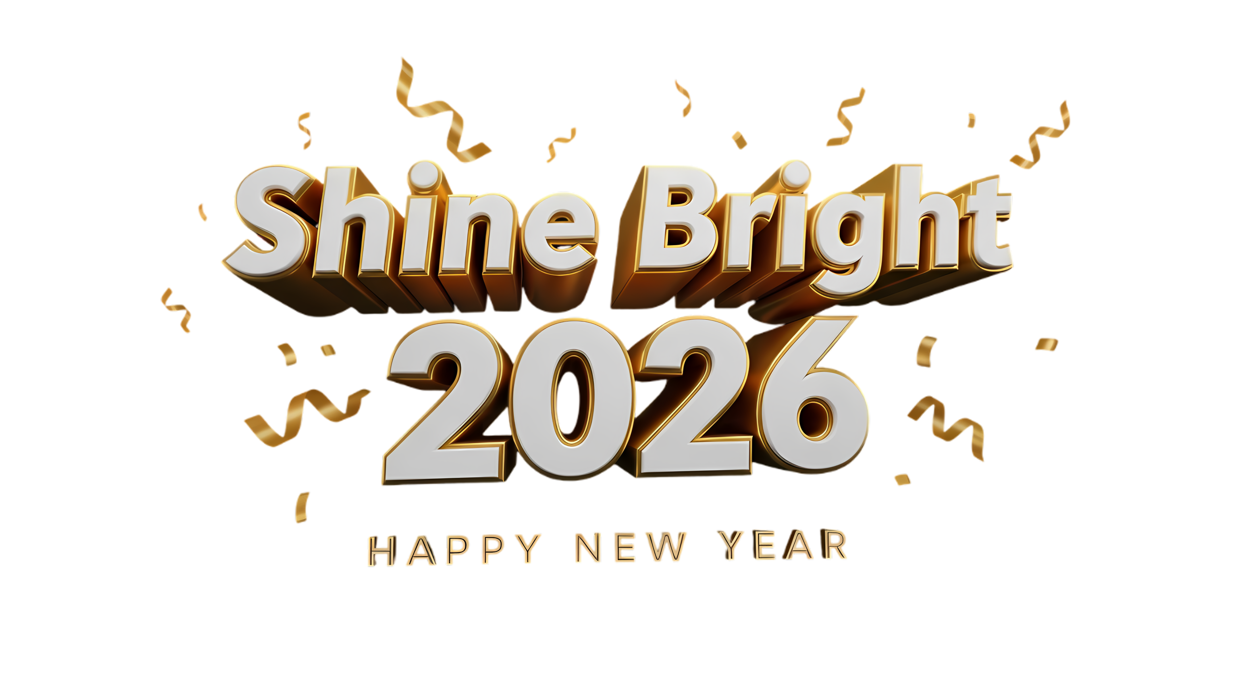shine bright happy new year 2026 script style