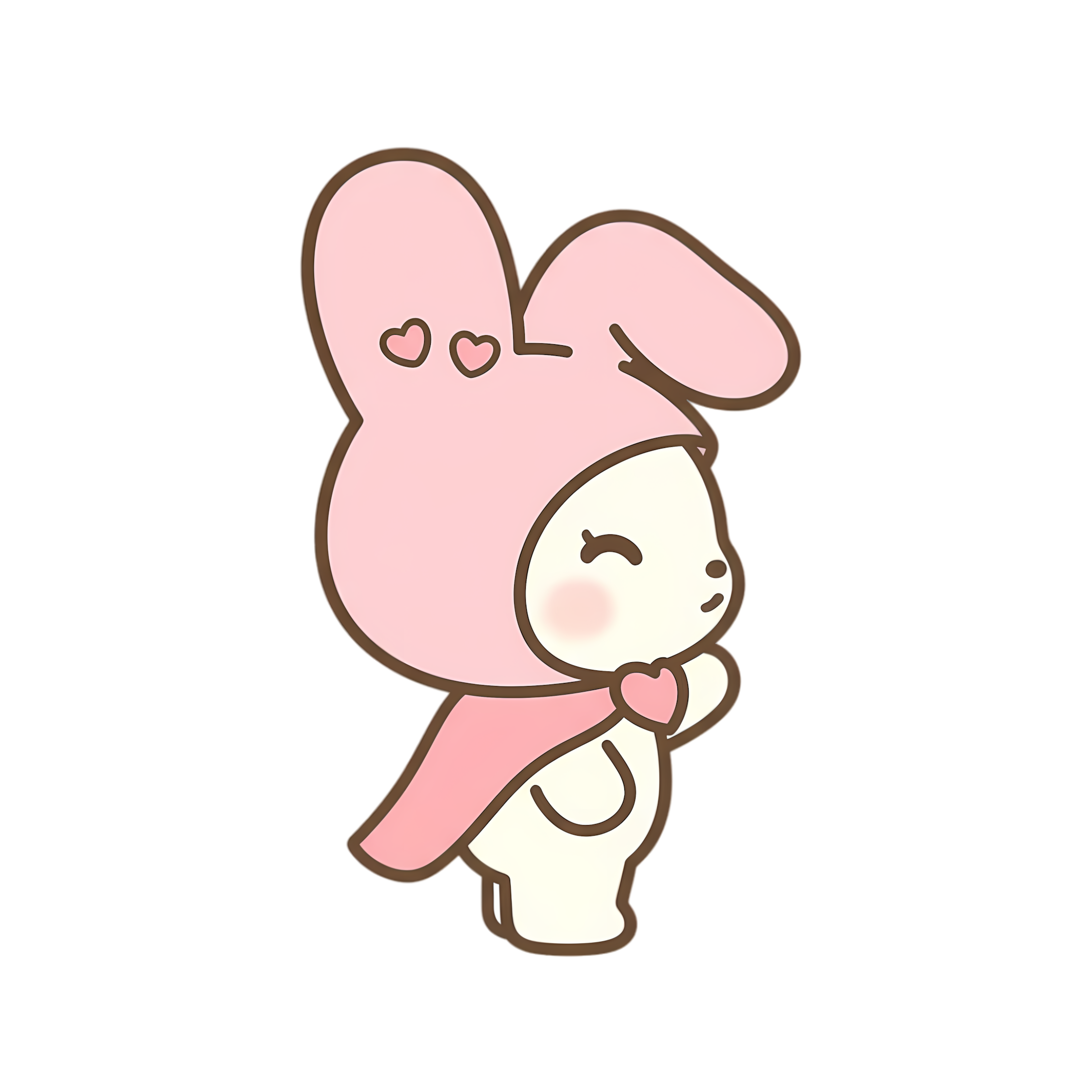 side facing pastel cute bunny character