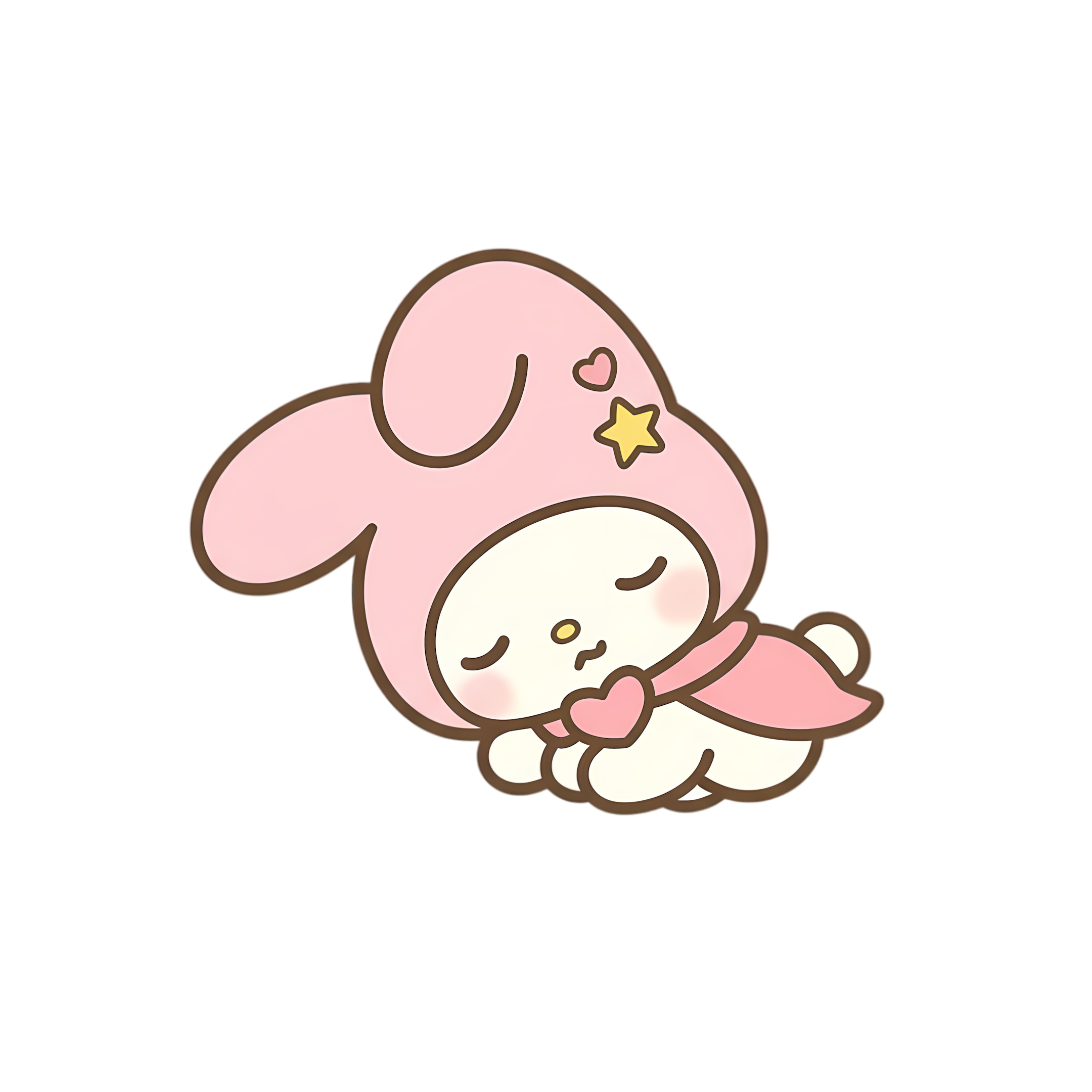 sleepy pastel bunny dreaming pose