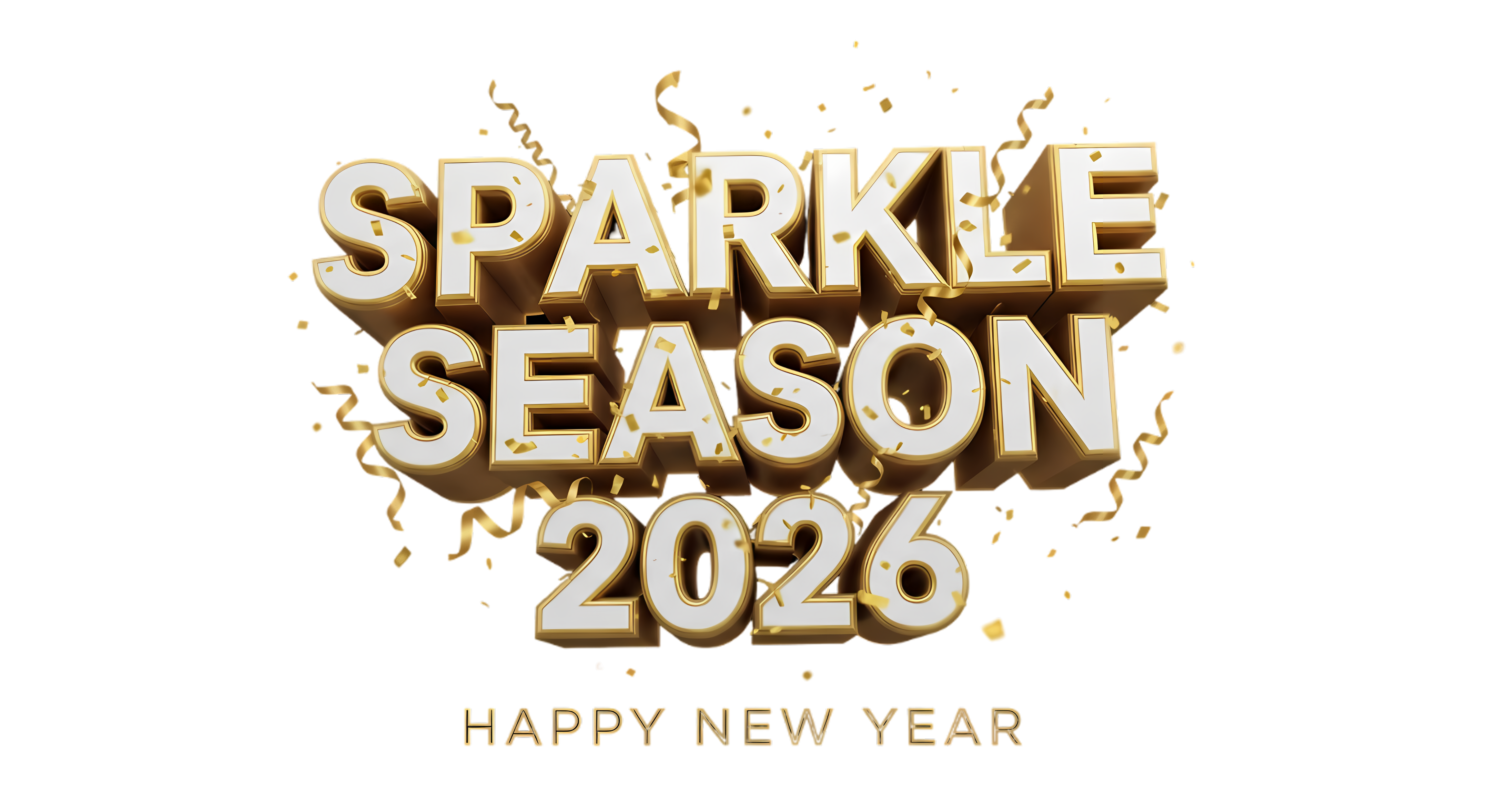 sparkle season happy new year 2026 font layout