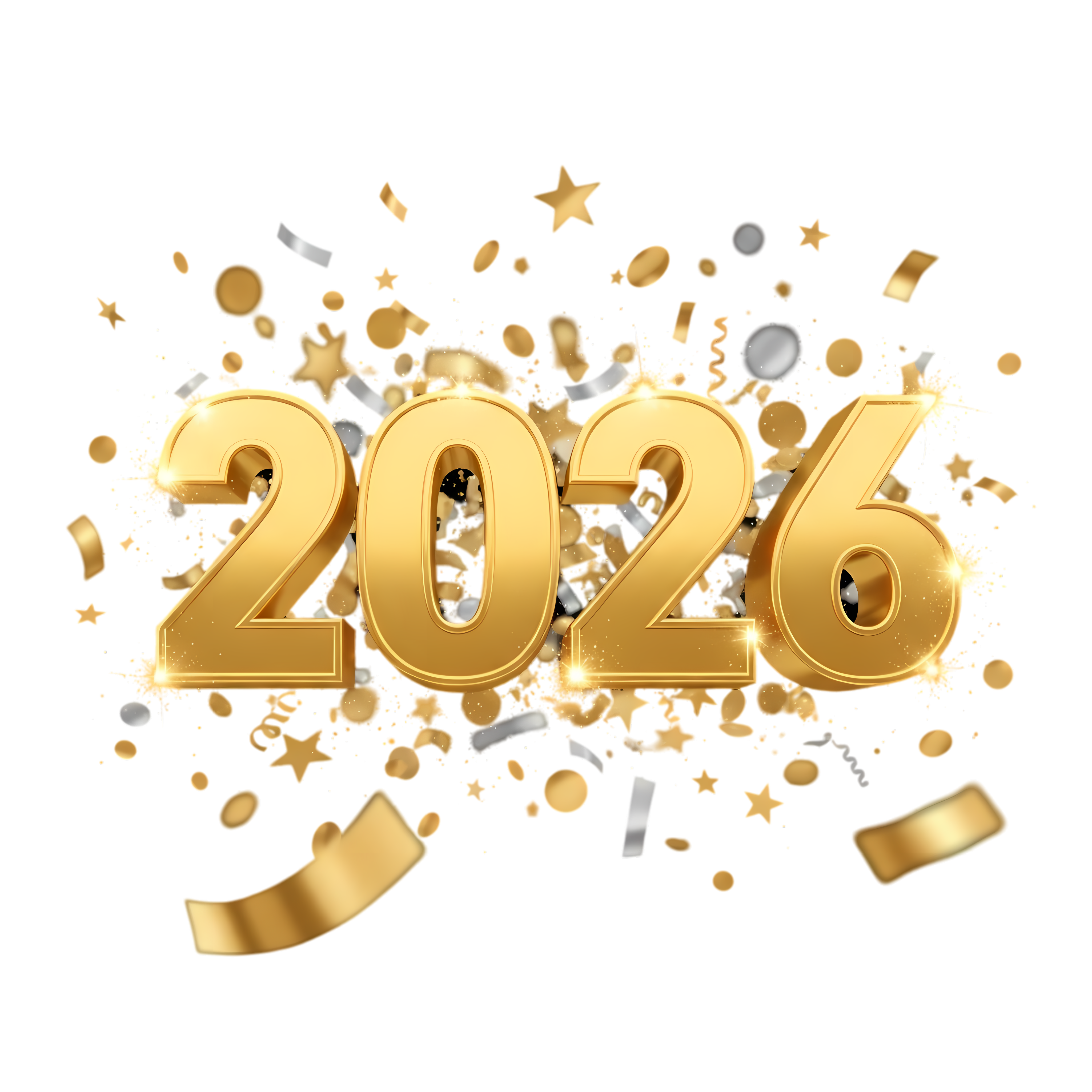 sparkling gold 2026 new year typography art