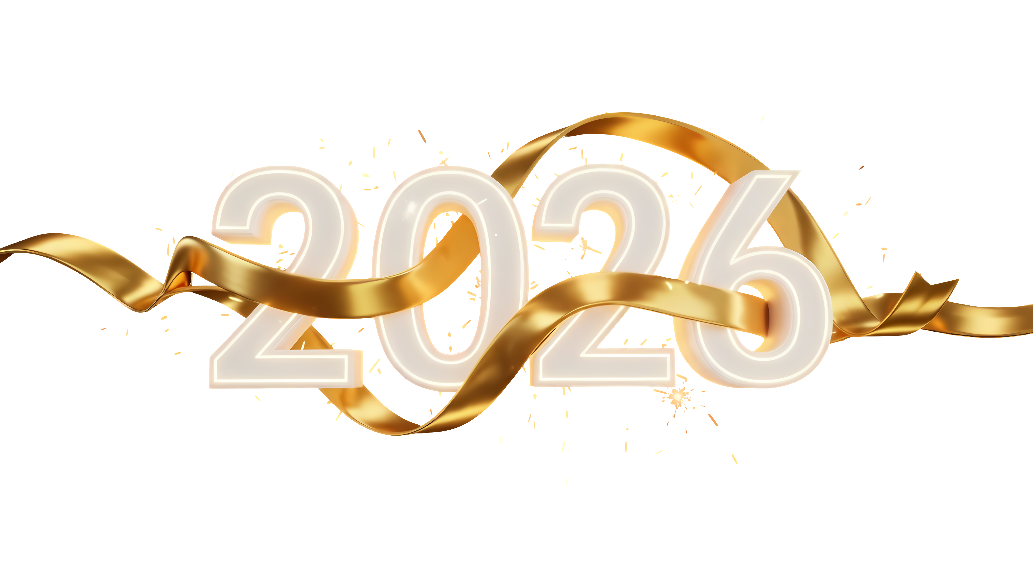 stylish 2026 new year luxury ribbon banner card