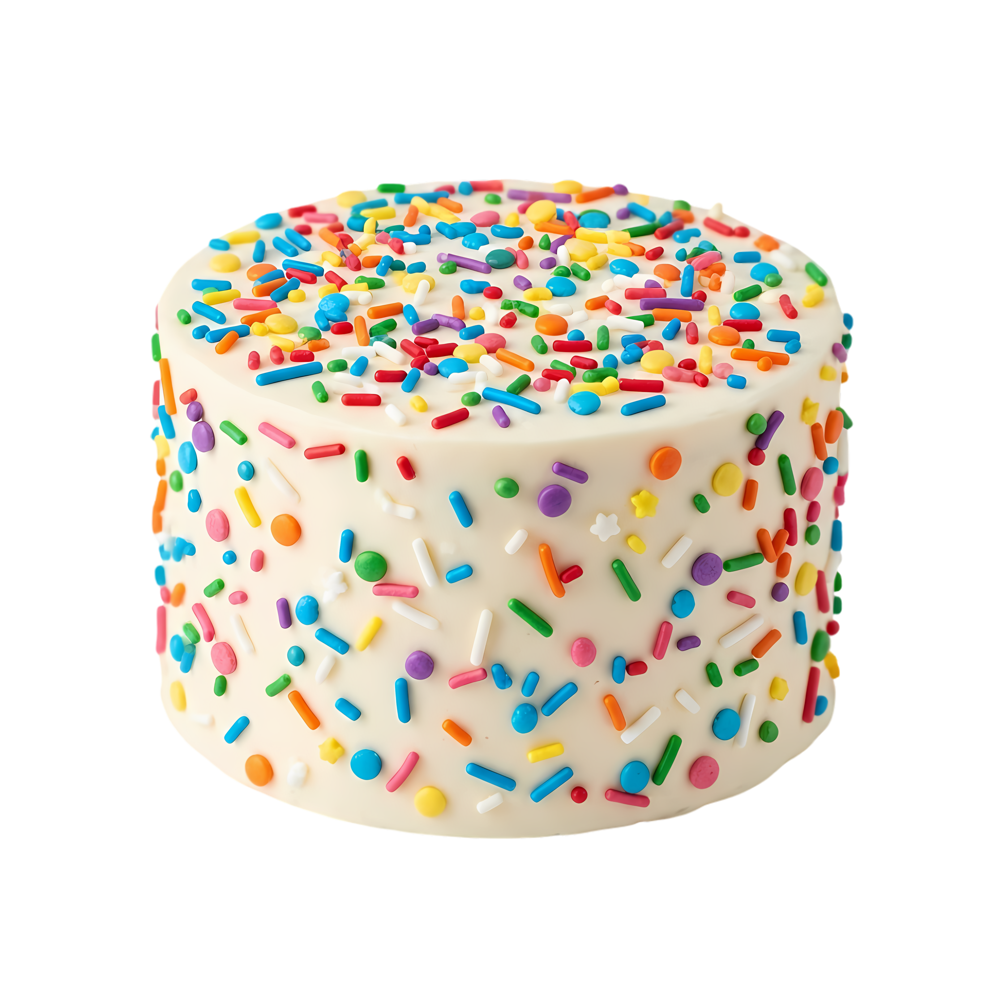 vanilla cake with rainbow sugar sprinkles
