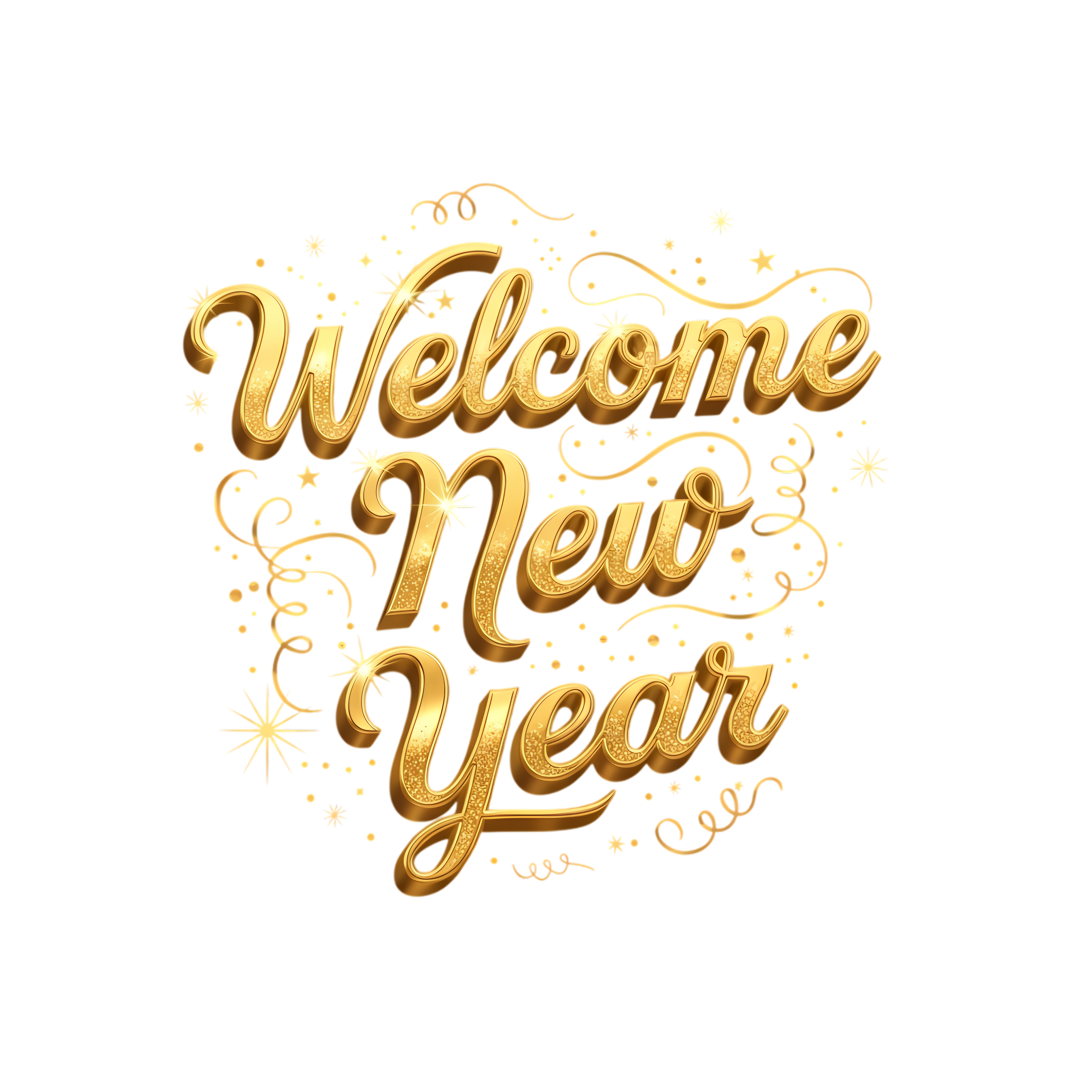 welcome new year festive typography