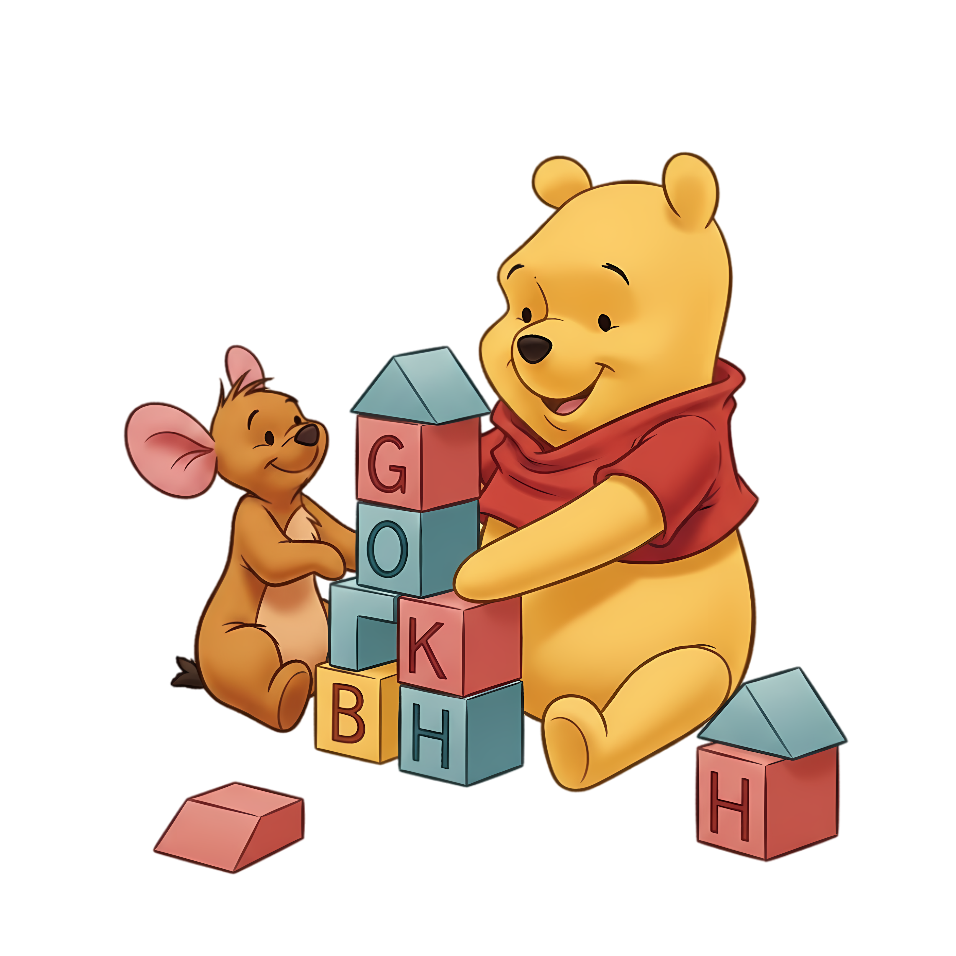 winnie the pooh with roo building toy blocks
