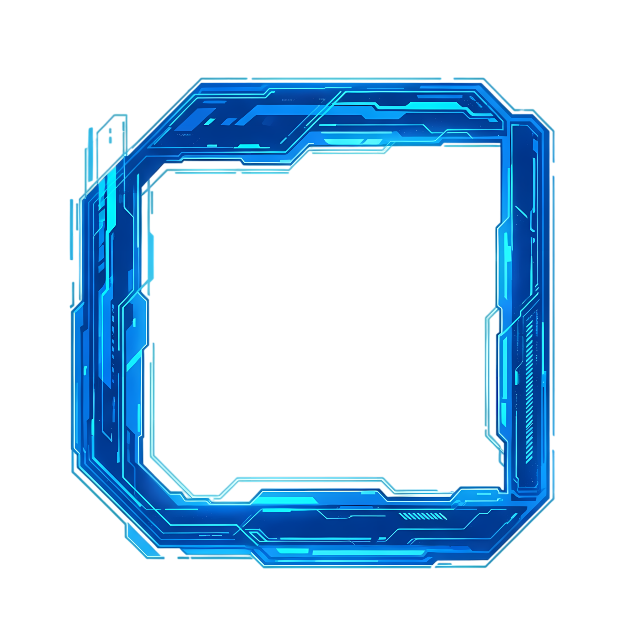 blue hologram light twitch overlay gaming frame