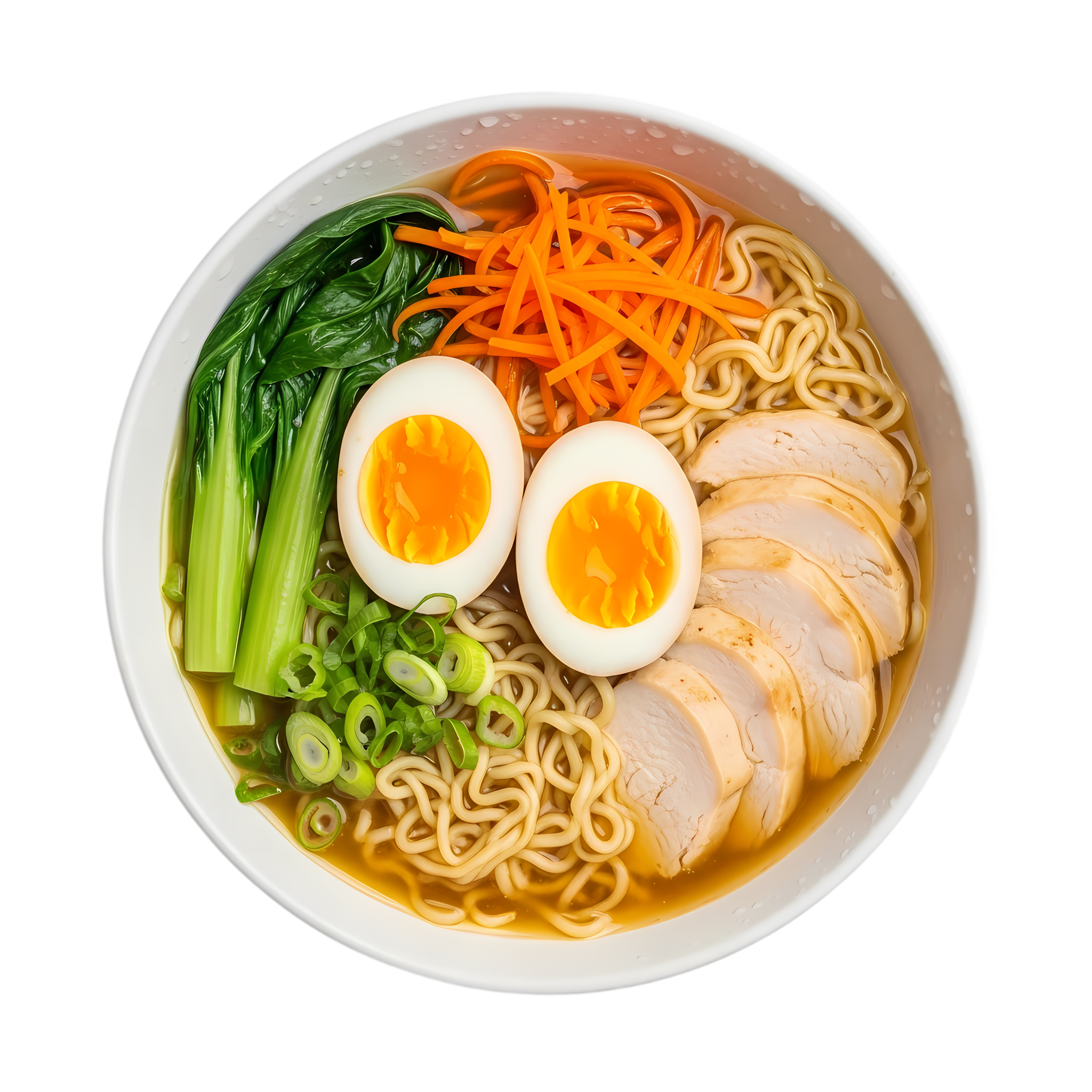 chicken ramen with egg carrots and green onions