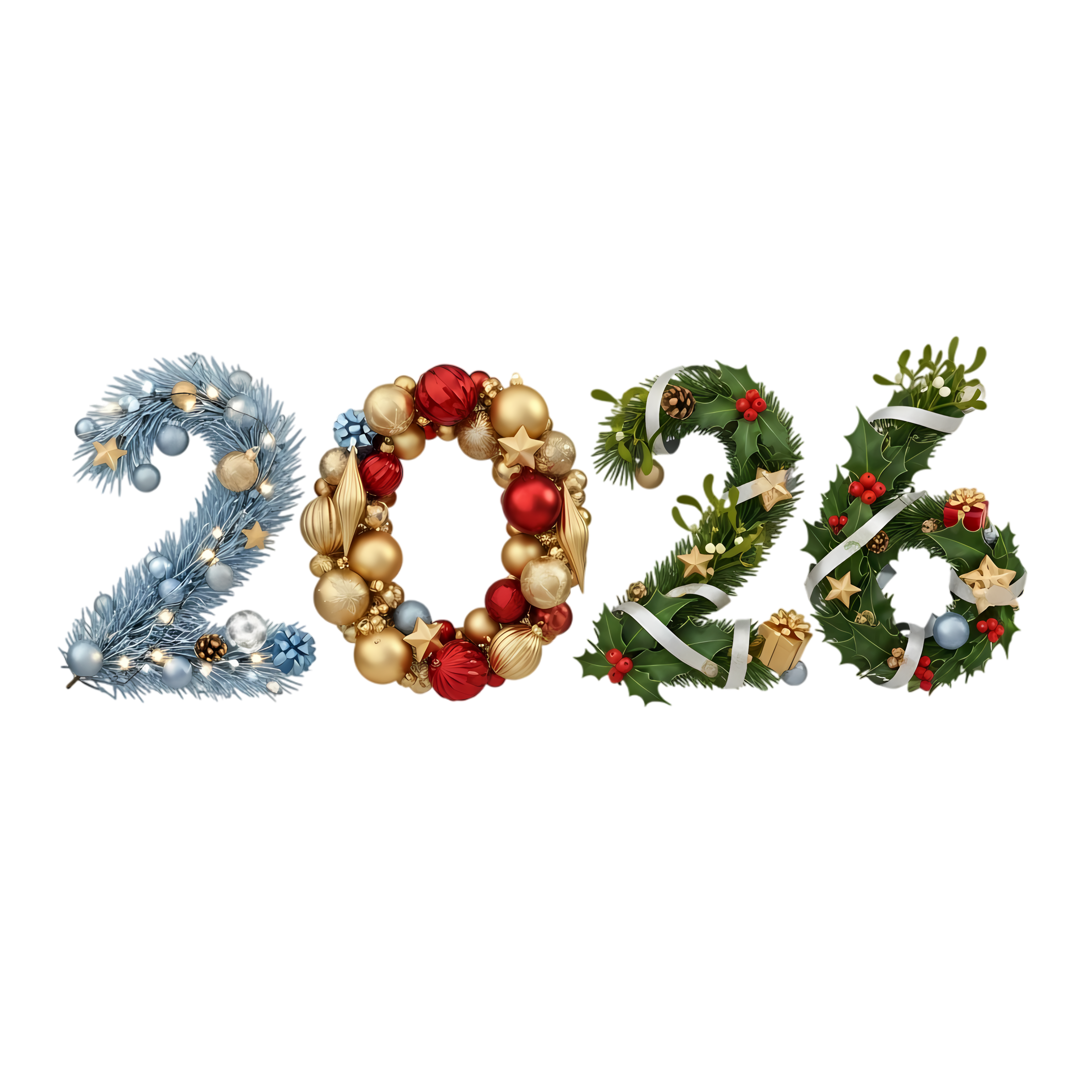 christmas decor 2026 new year typography