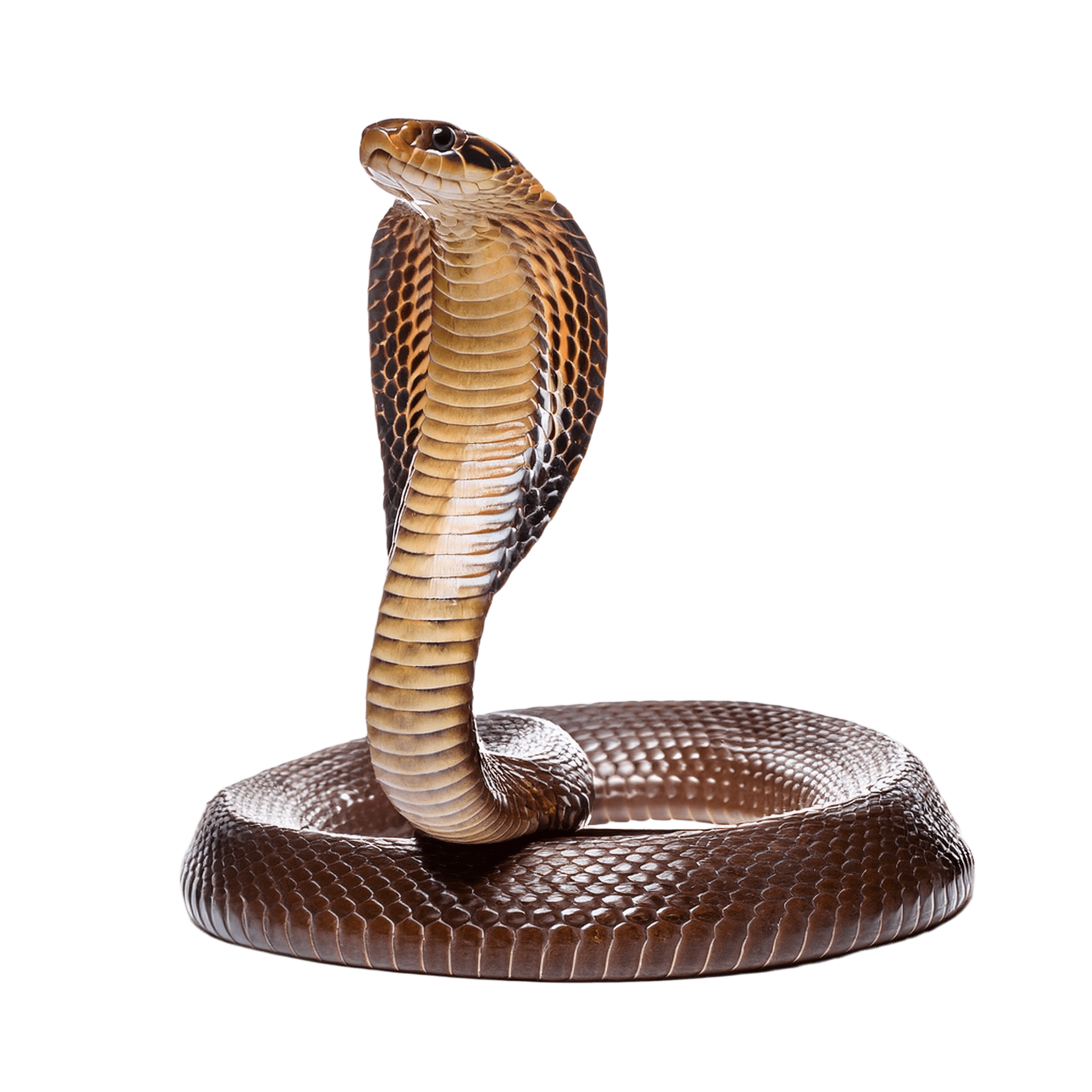 cobra snake in coiled defensive position png