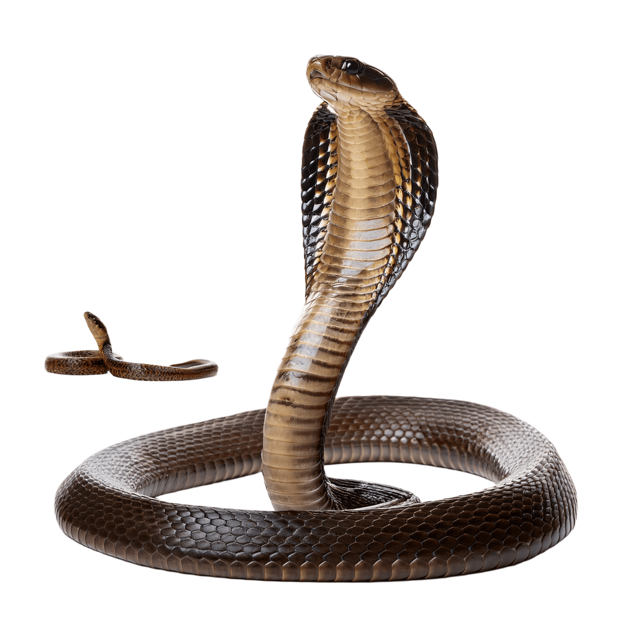 coiled cobra snake with raised hood png