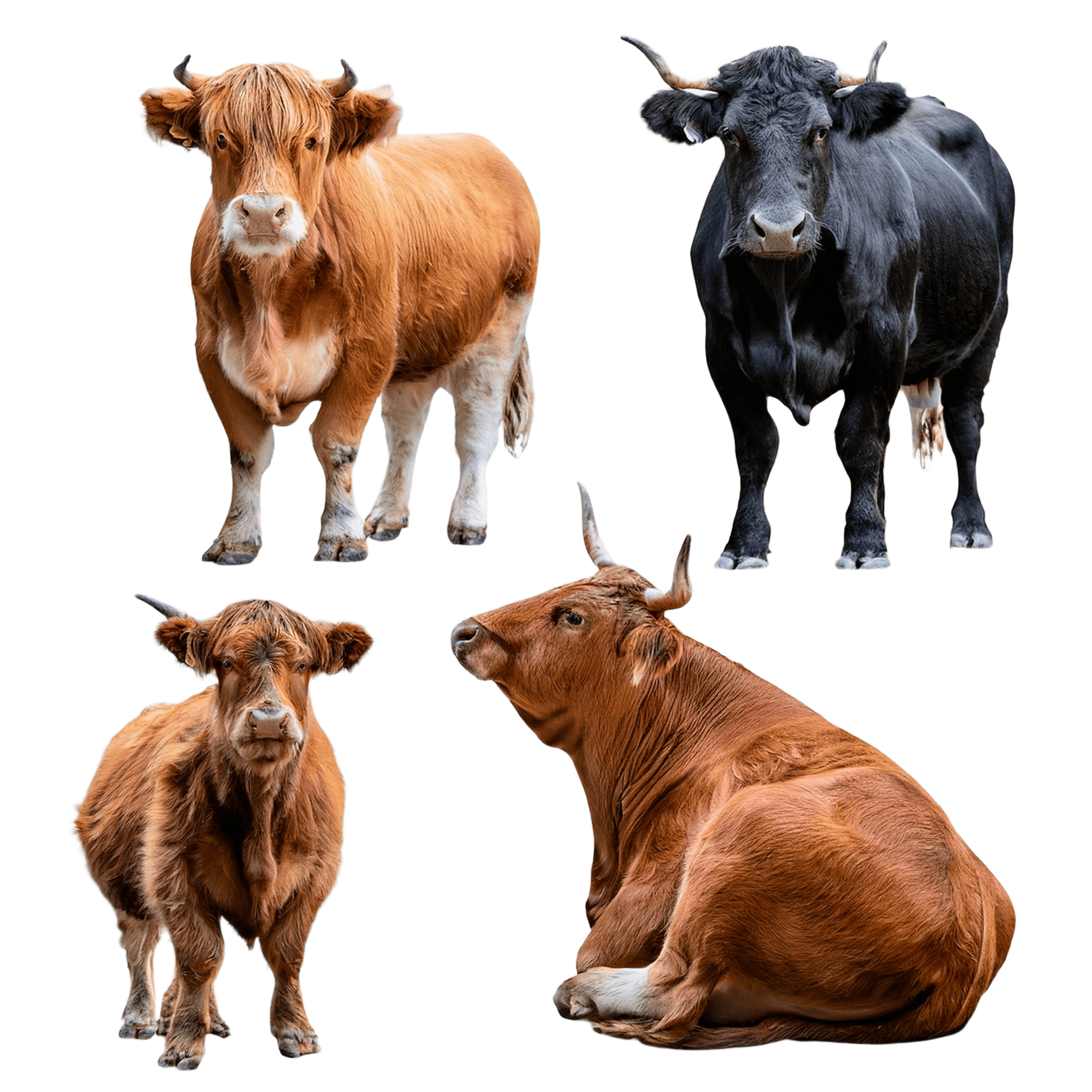 cows and calves sitting and standing together png