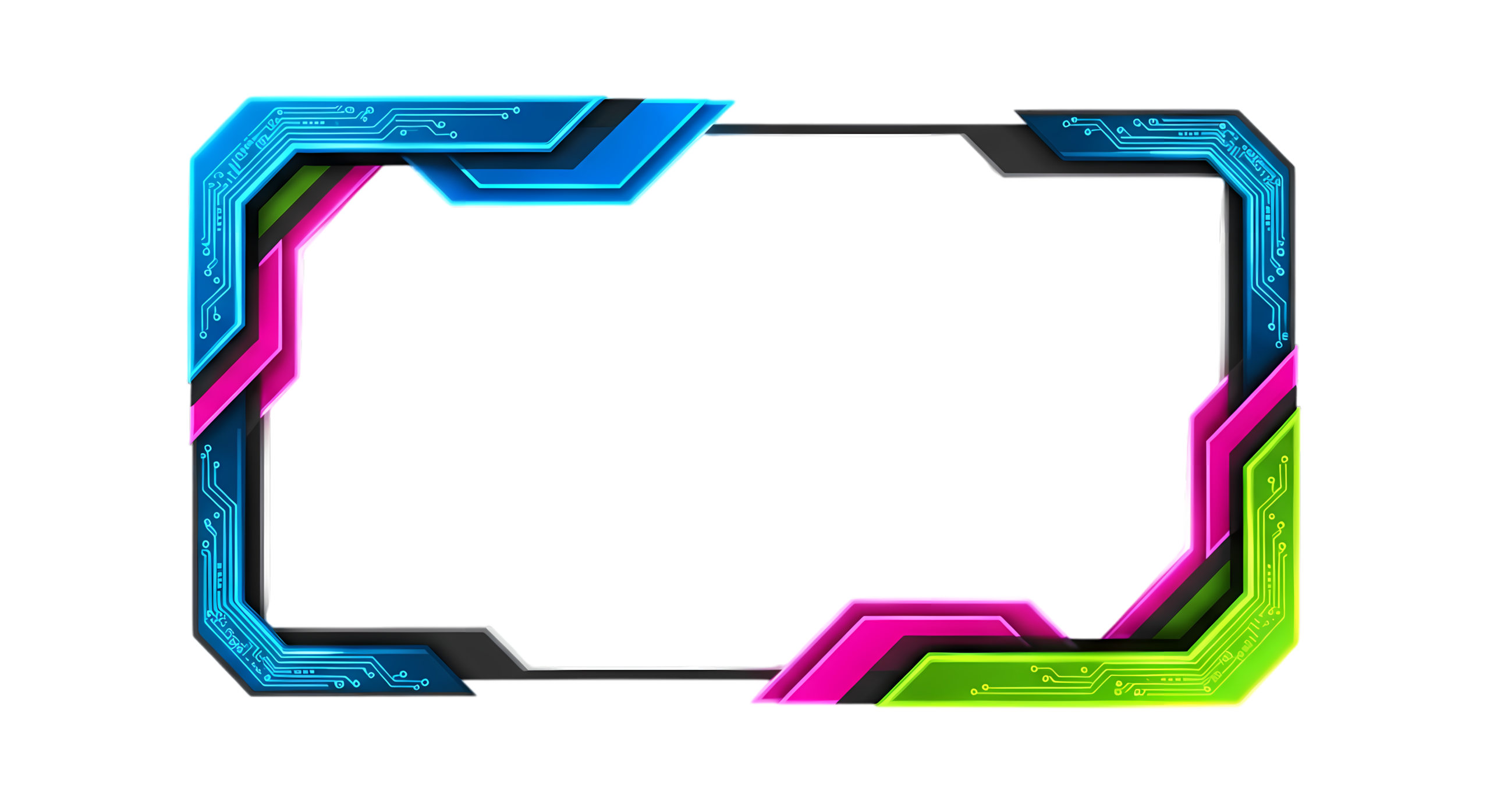 cyber grid live stream overlay frame template png