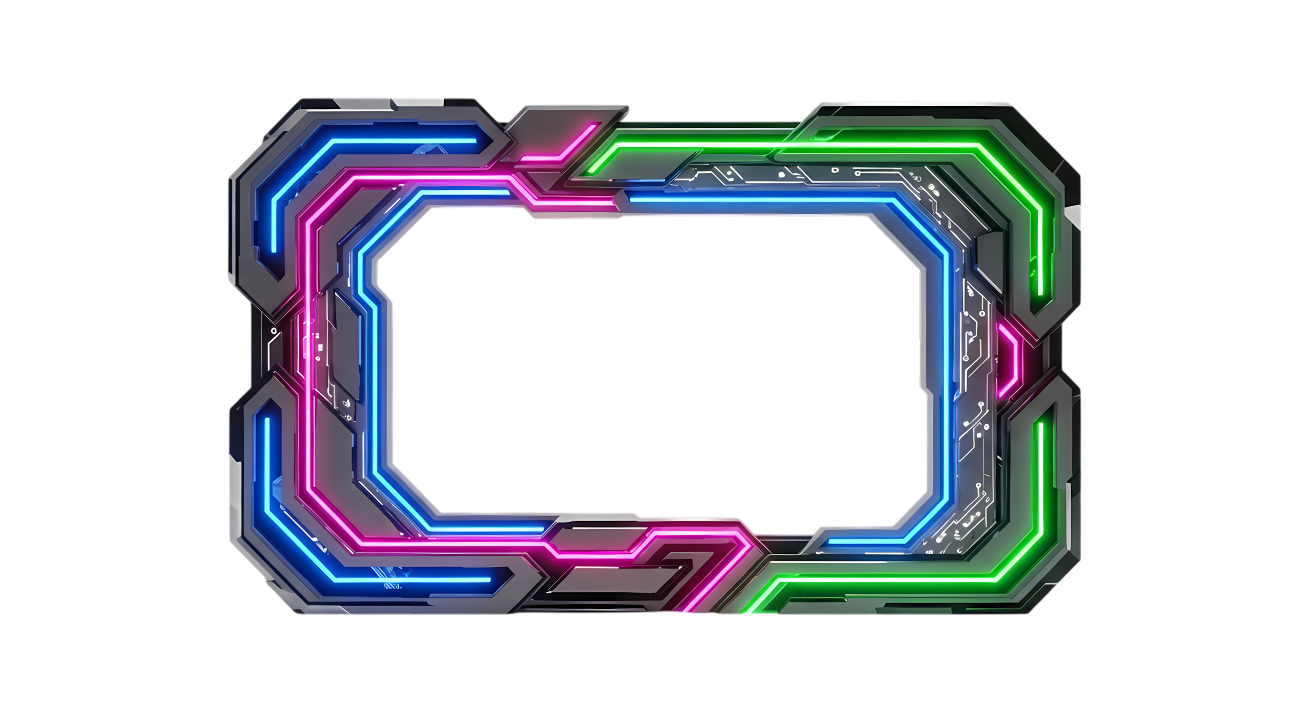 cyber tech streaming overlay frame png