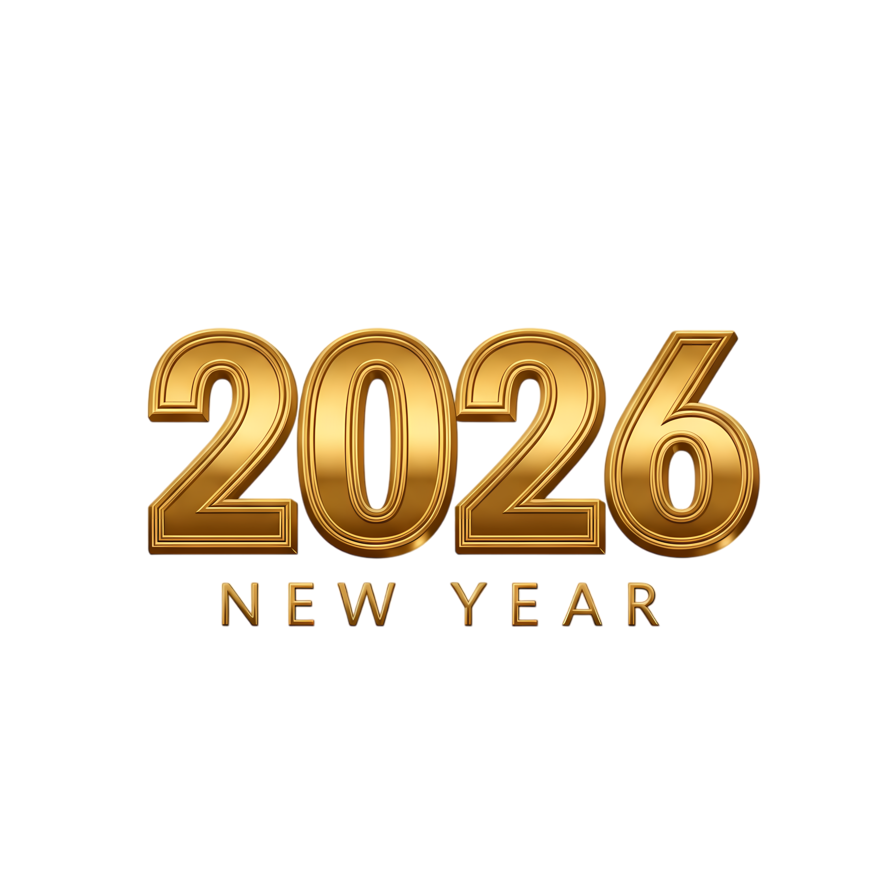 elegant golden 2026 happy new year typography