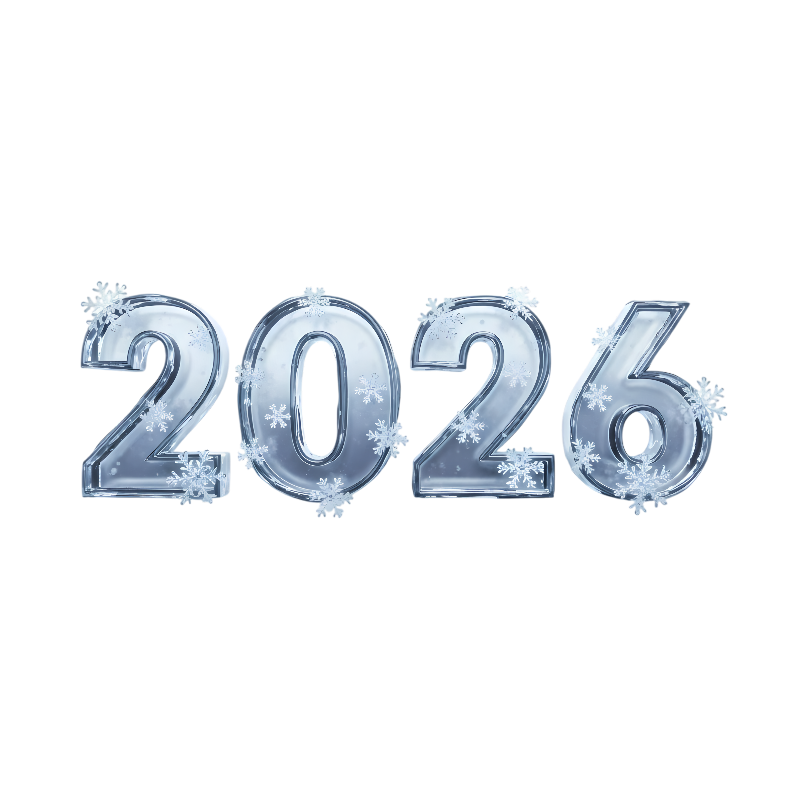 elegant silver 2026 new year typography