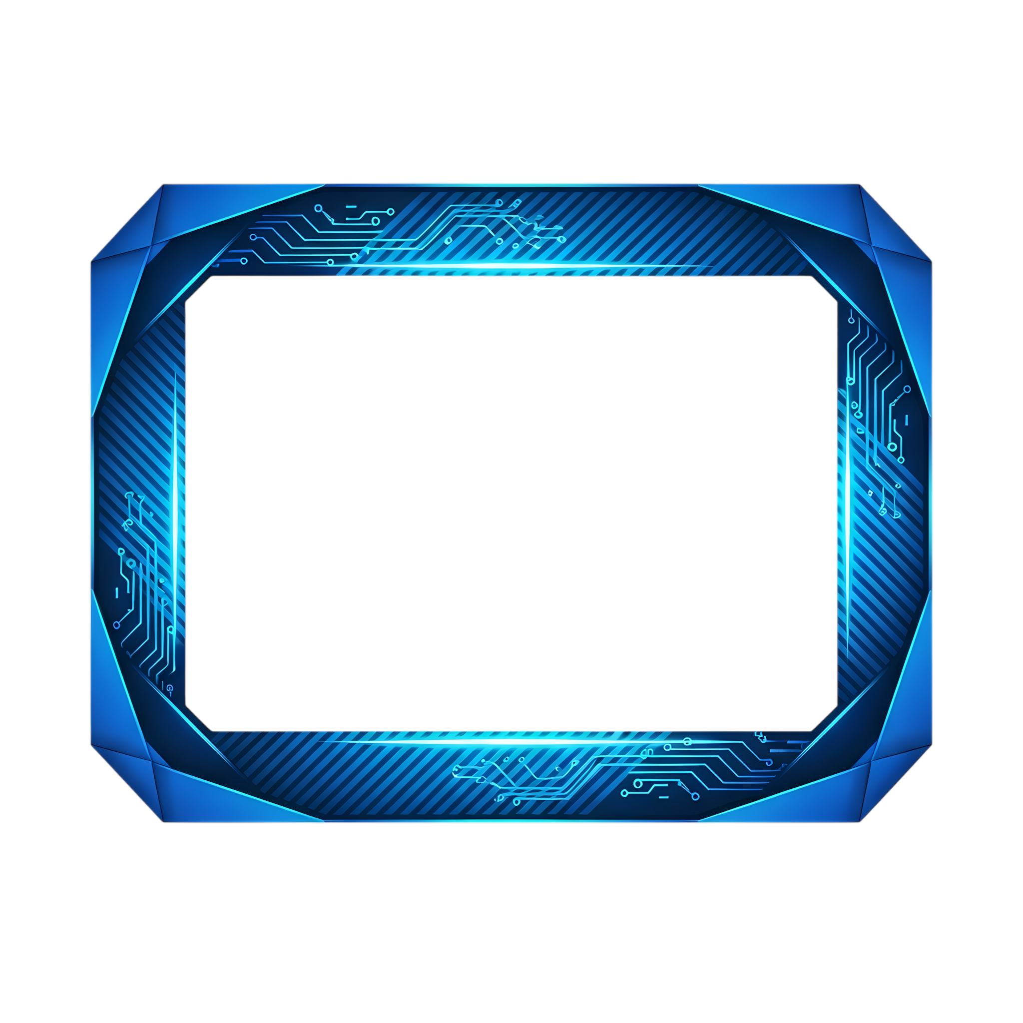 Glowing Blue Sci-Fi Frame with Circuit Traces
