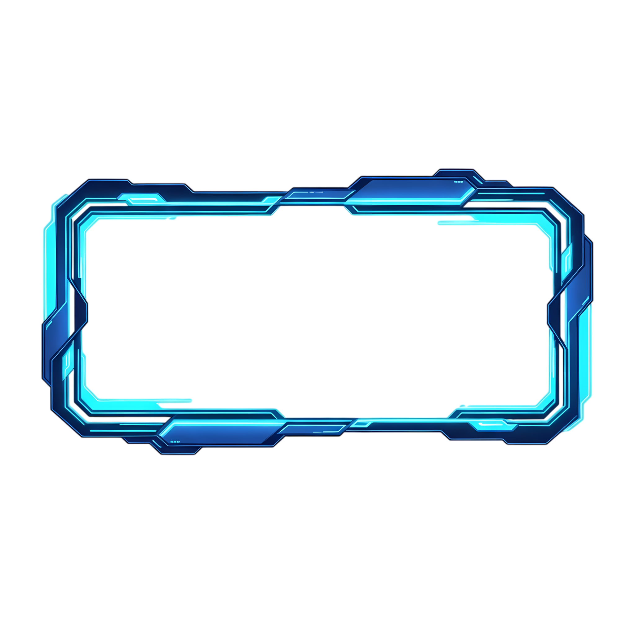 futuristic neon blue gaming streaming overlay png