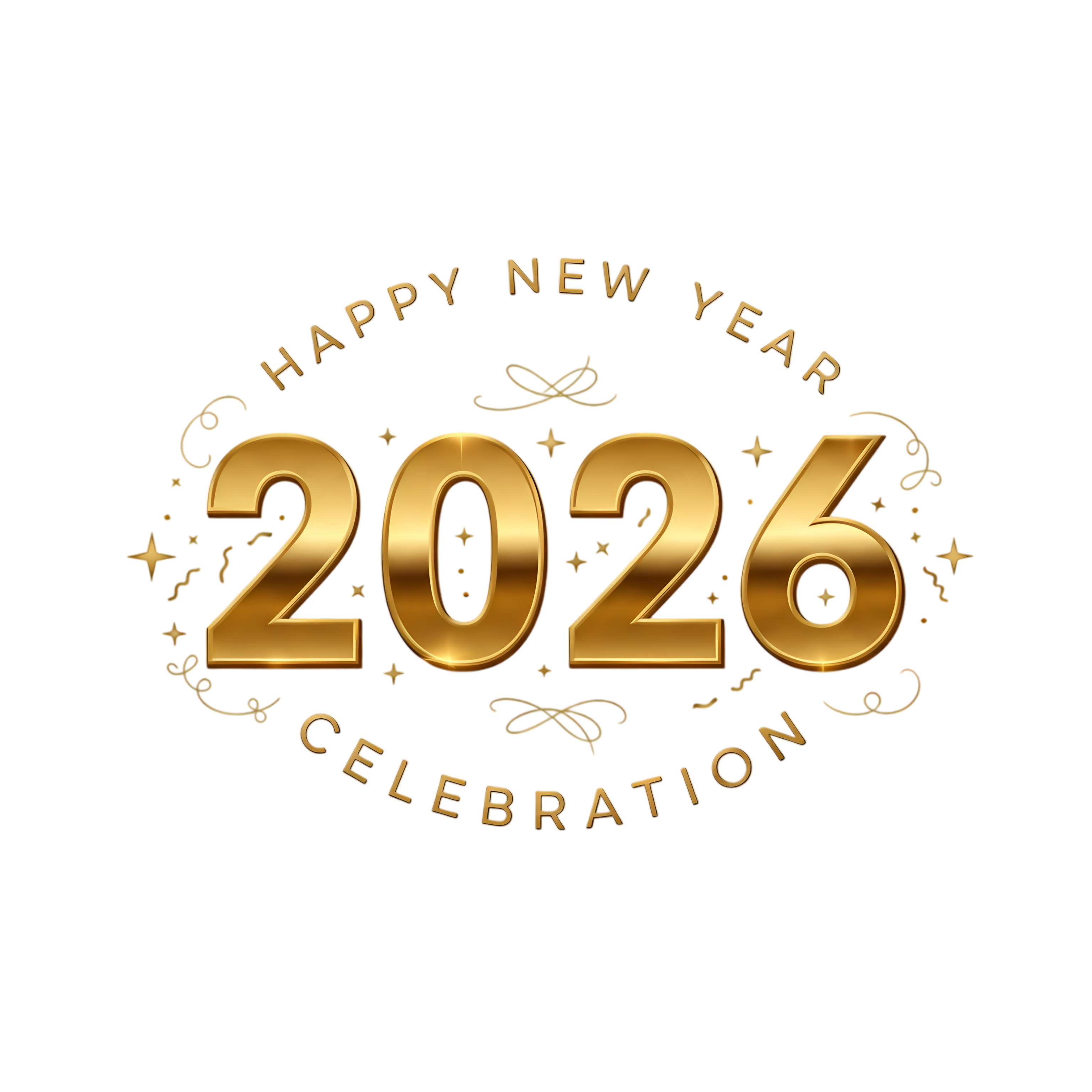 golden 2026 happy new year design