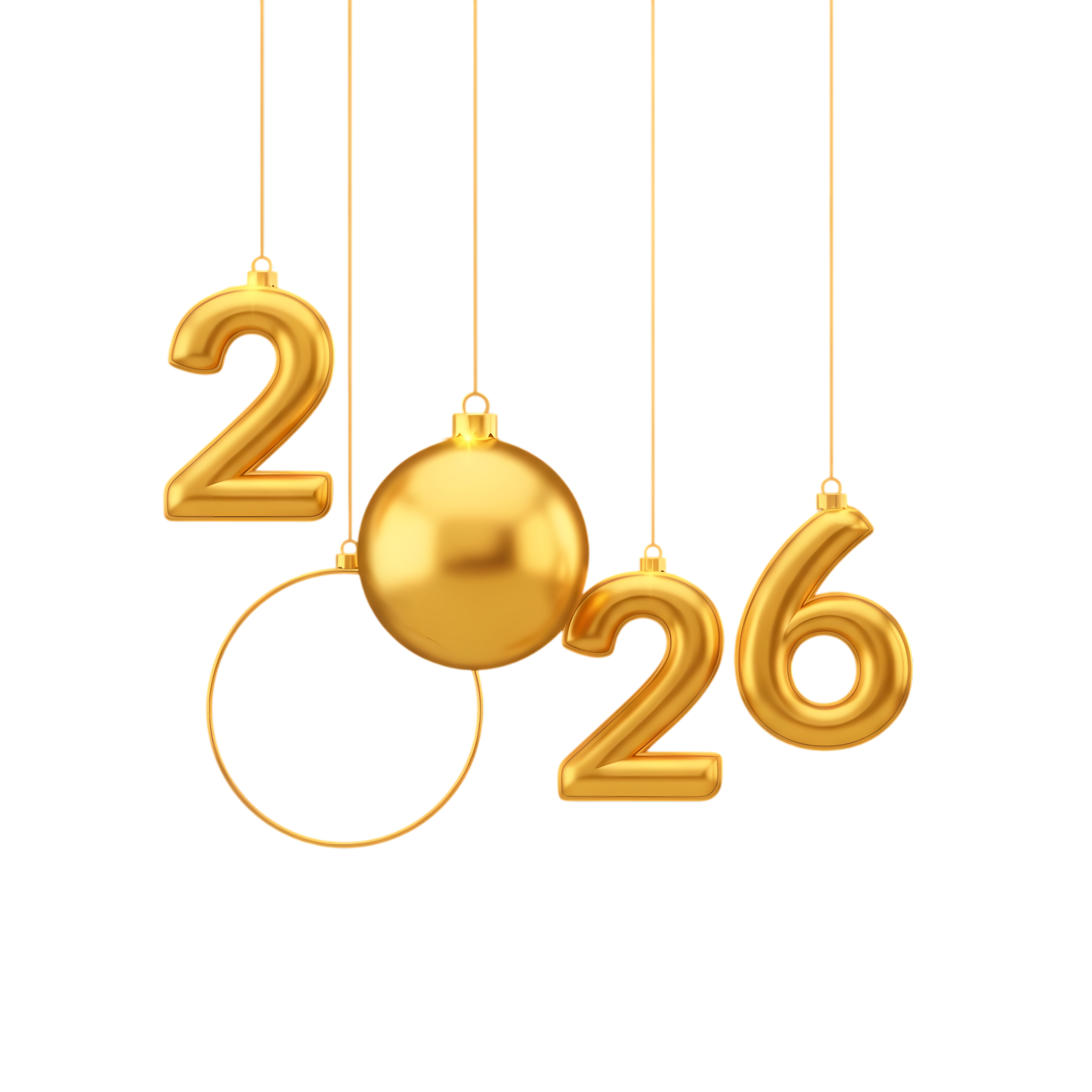 golden 2026 holiday decoration
