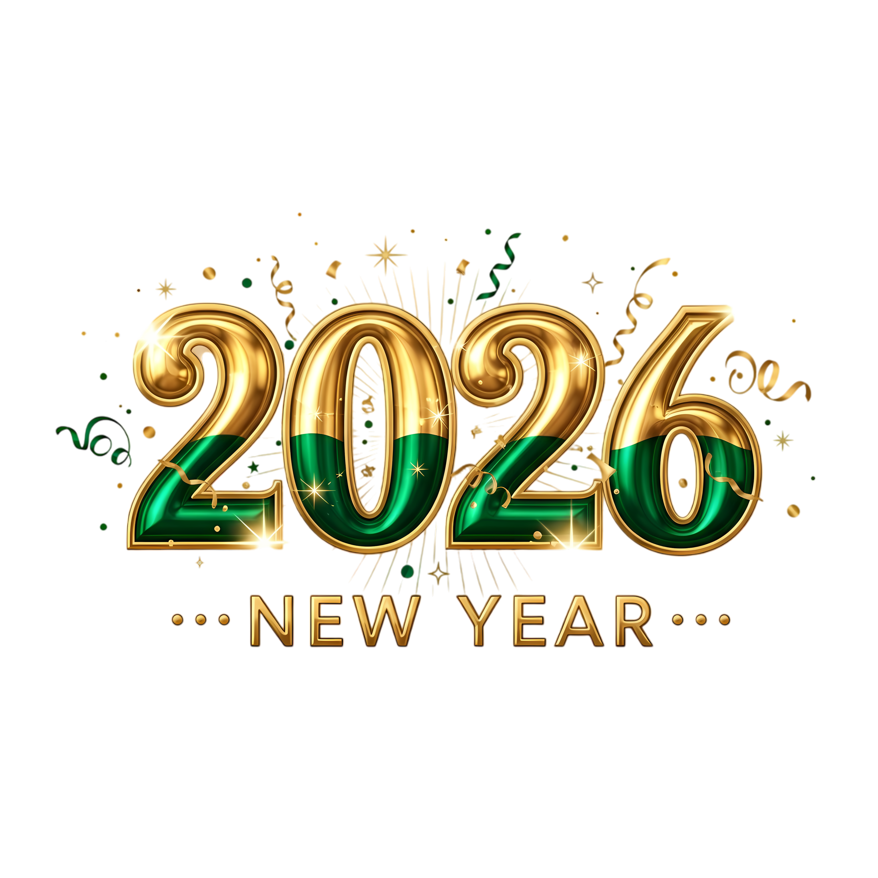 golden 2026 holiday typography celebration