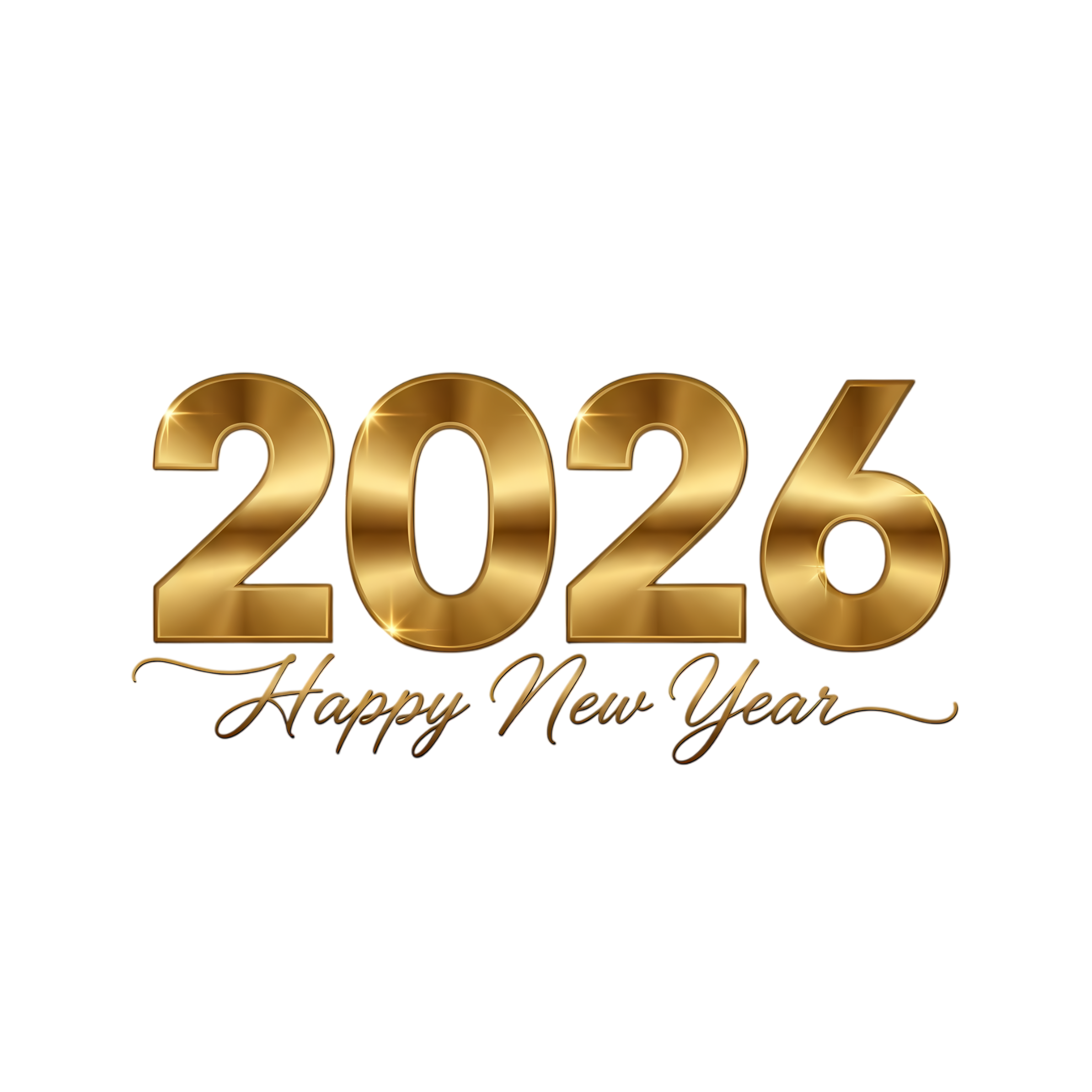 golden 2026 new year greeting typography