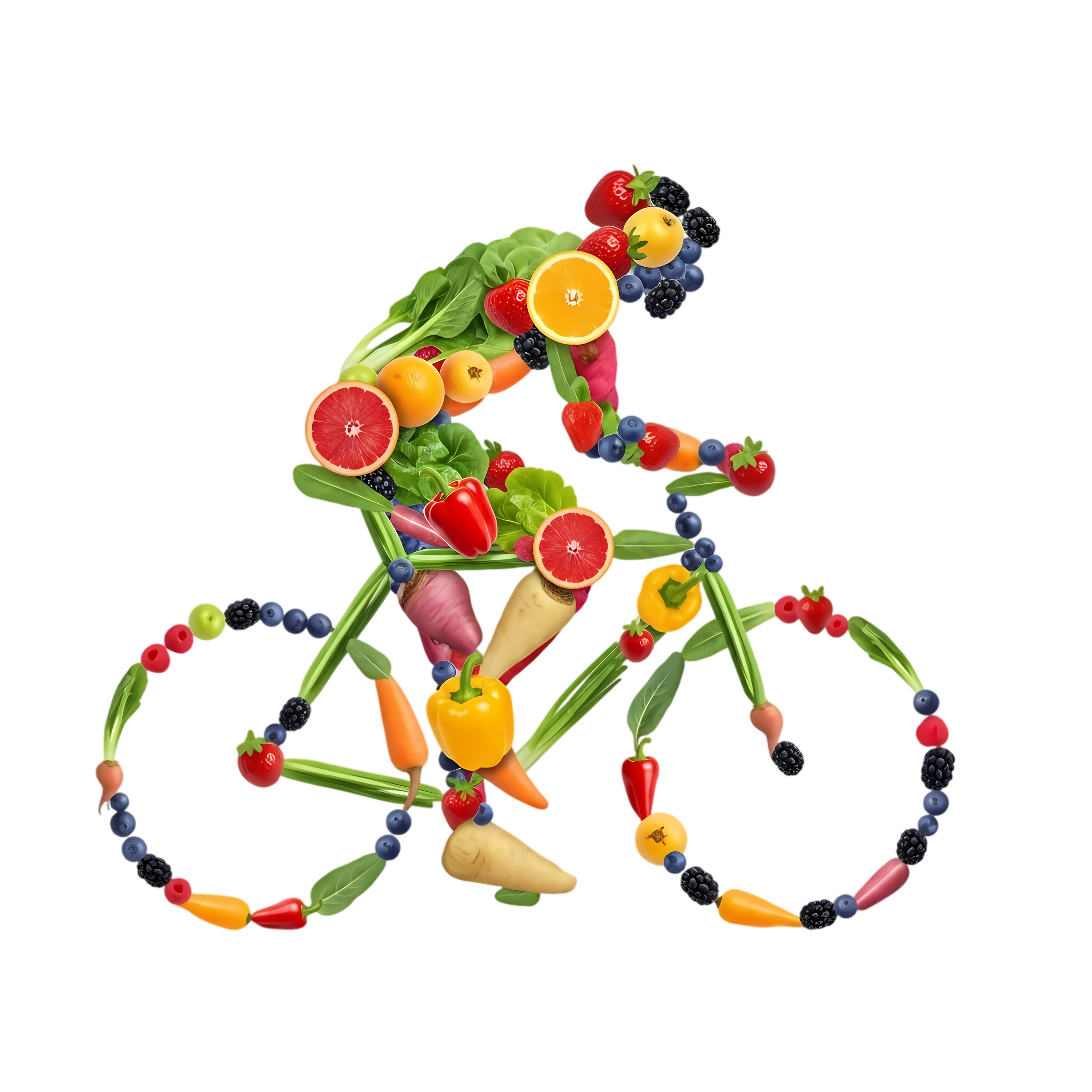 healthy cyclist shape with fresh food png