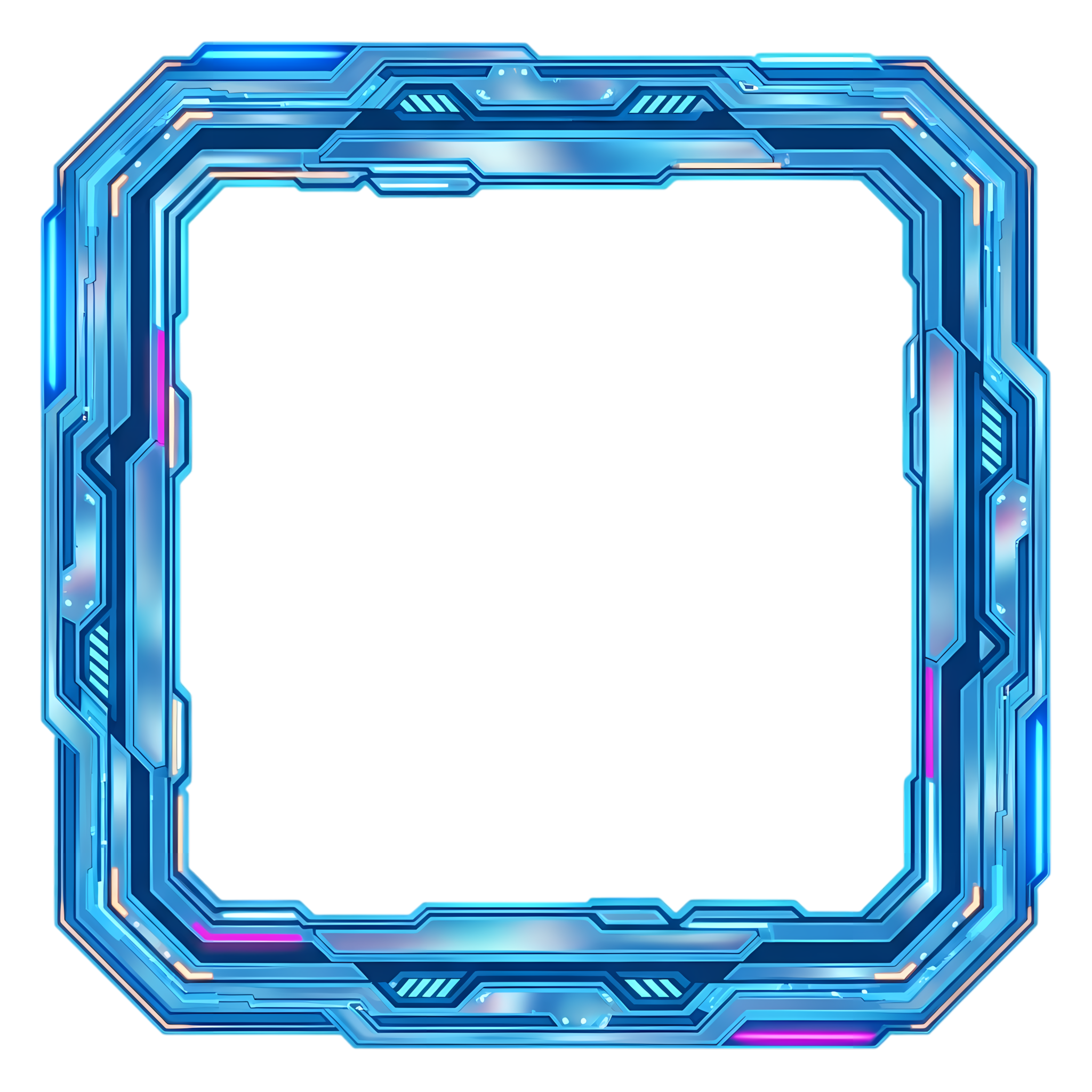 live streaming holographic blue gradient frame png