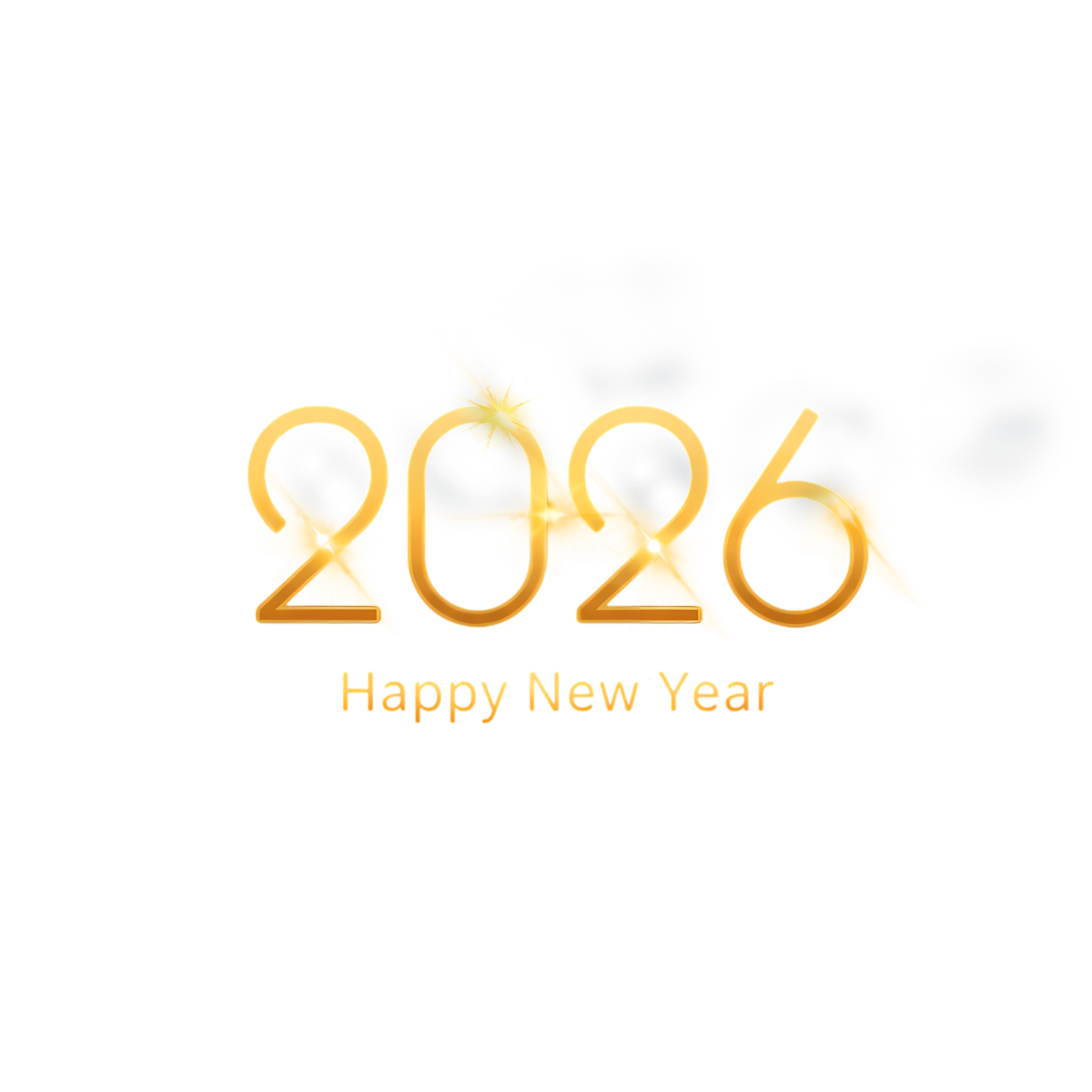 minimalist golden 2026 number typography