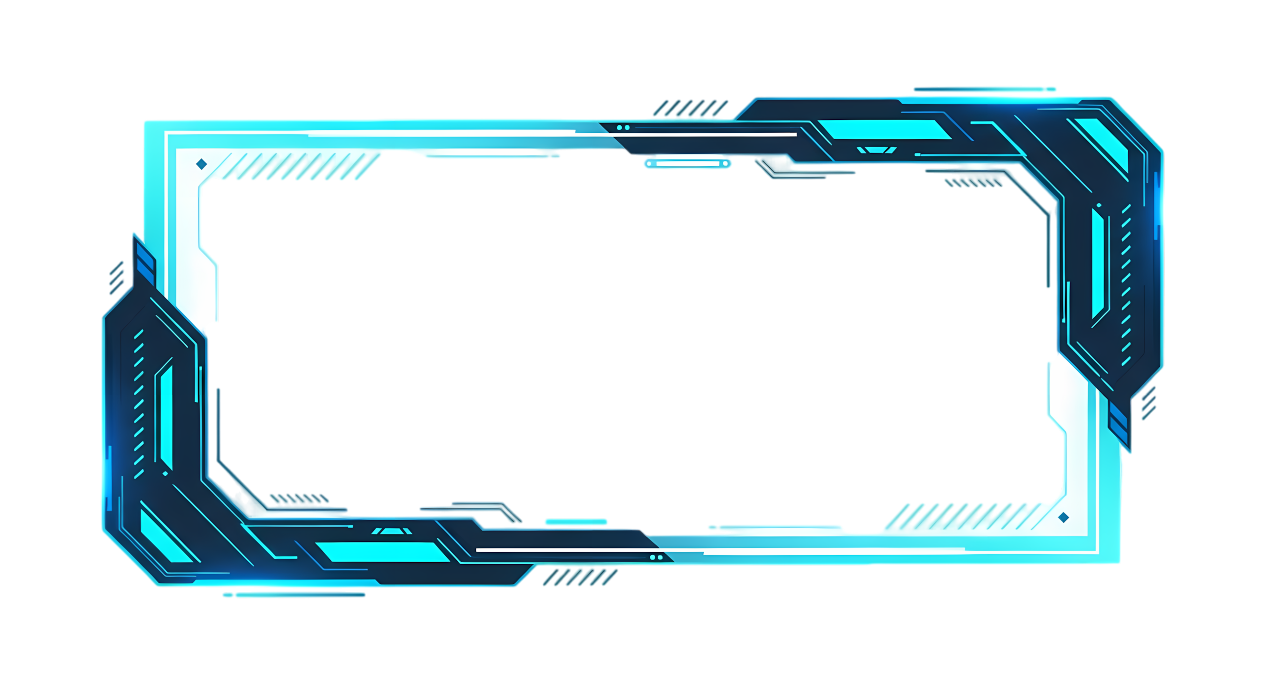 neon blue futuristic gaming frame overlay for twitch