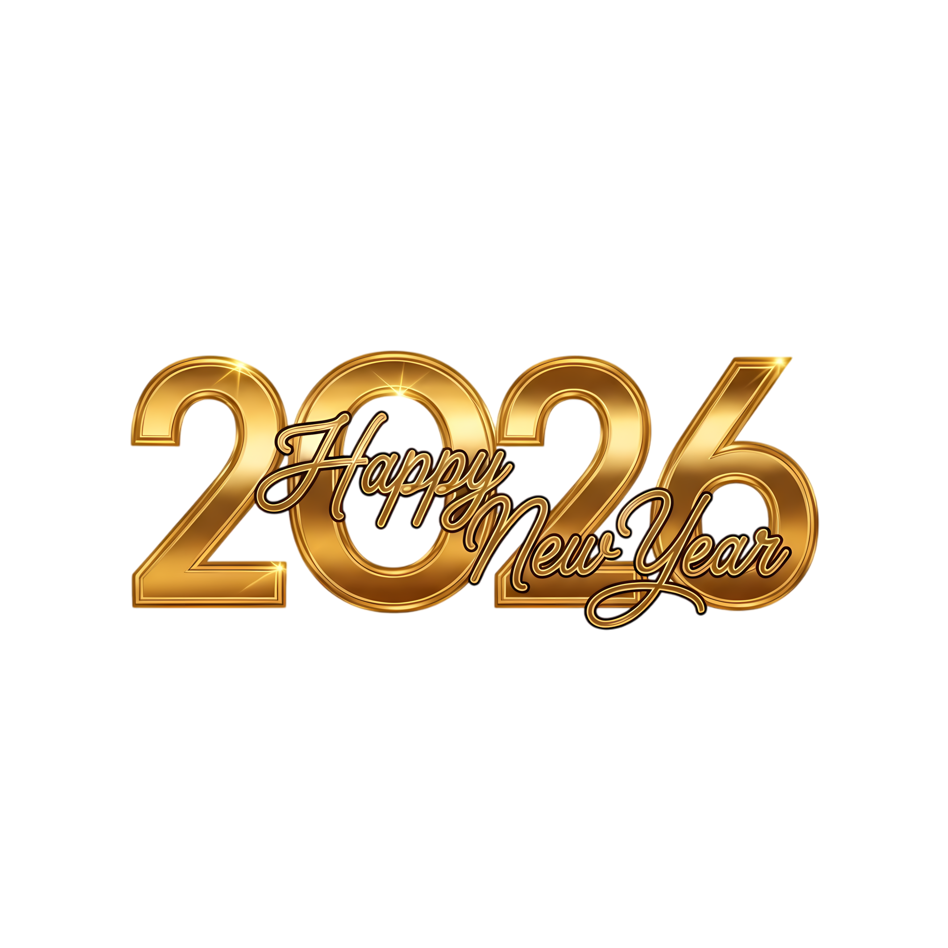 premium gold 2026 celebration text design