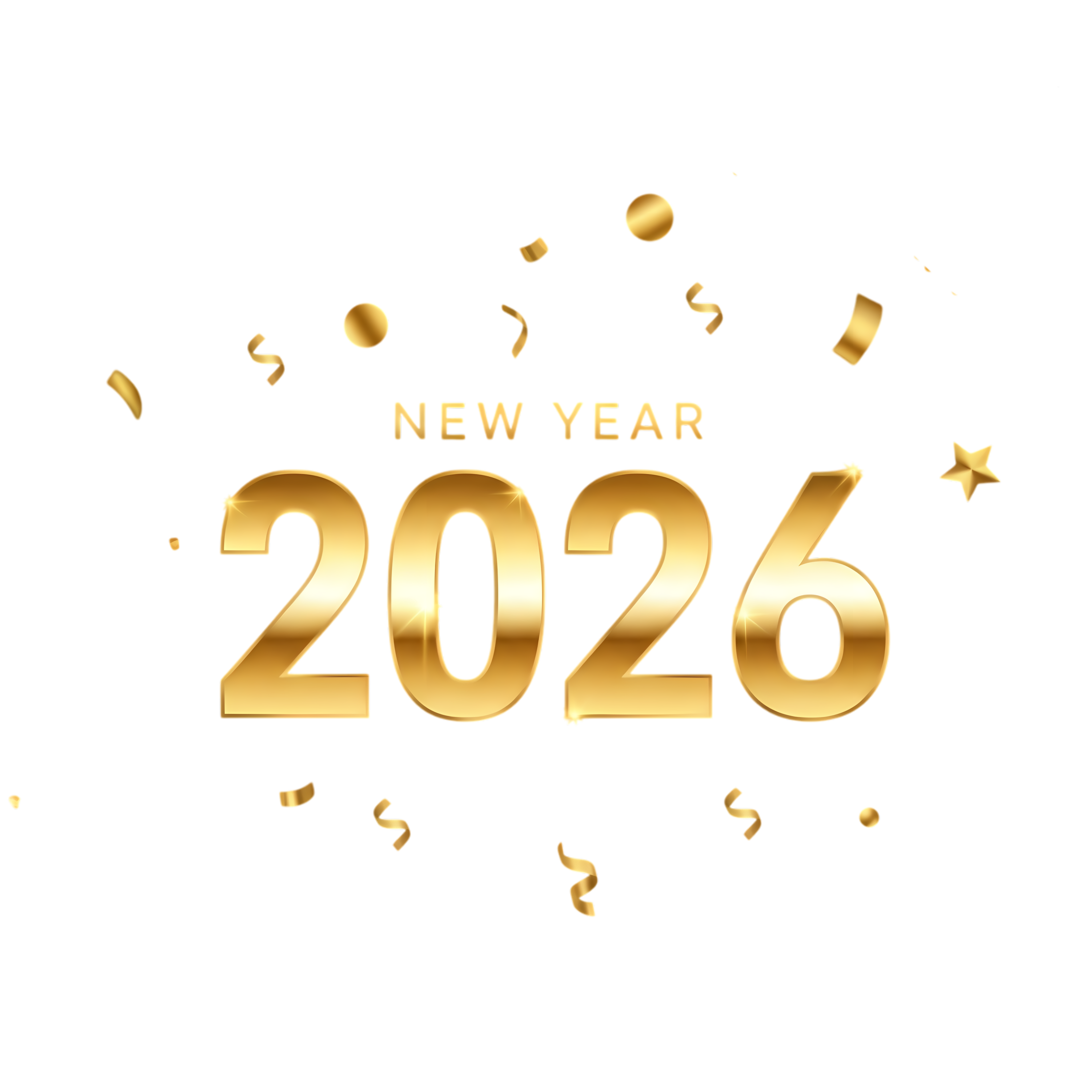 premium gold confetti new year 2026