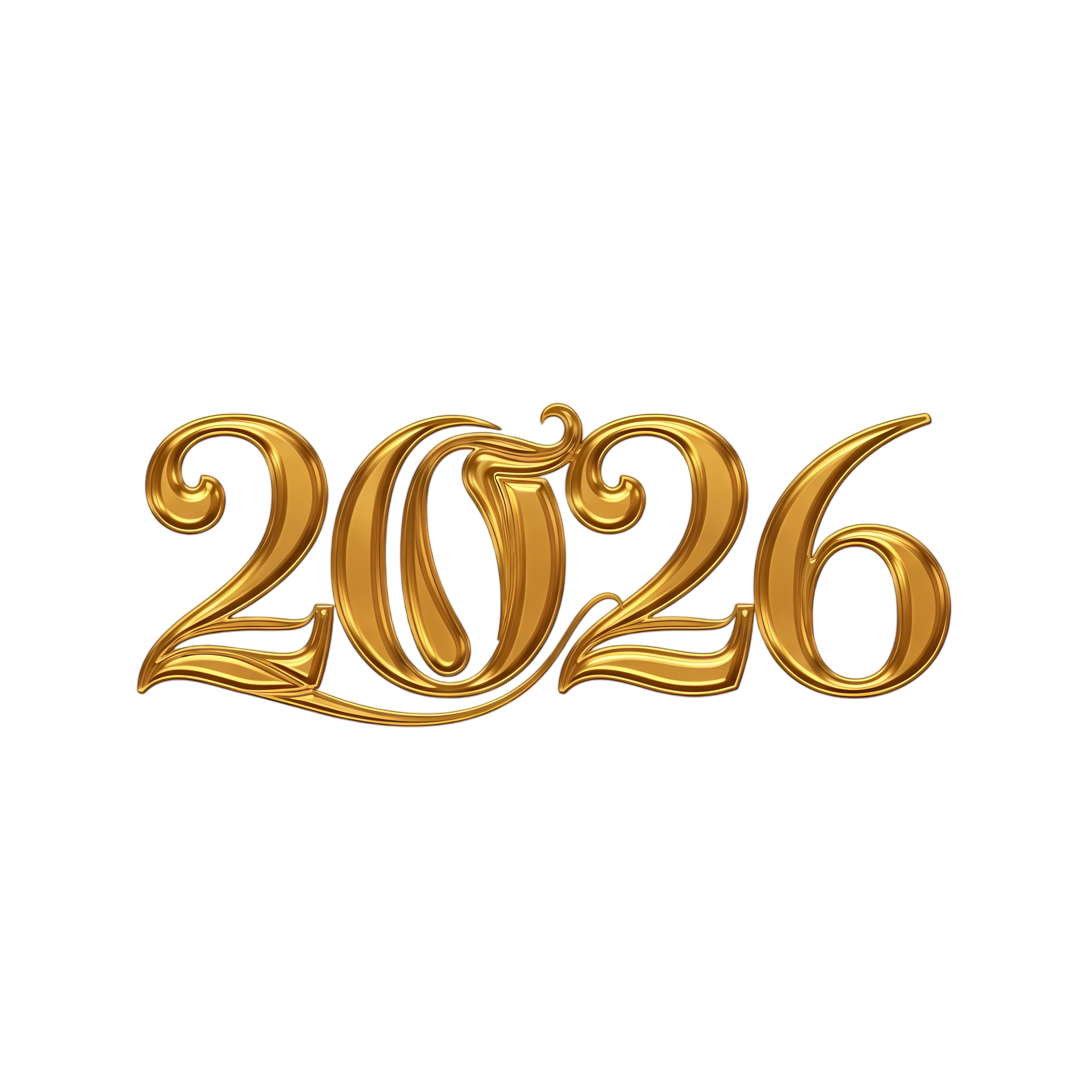 premium metallic gold 2026 new year design