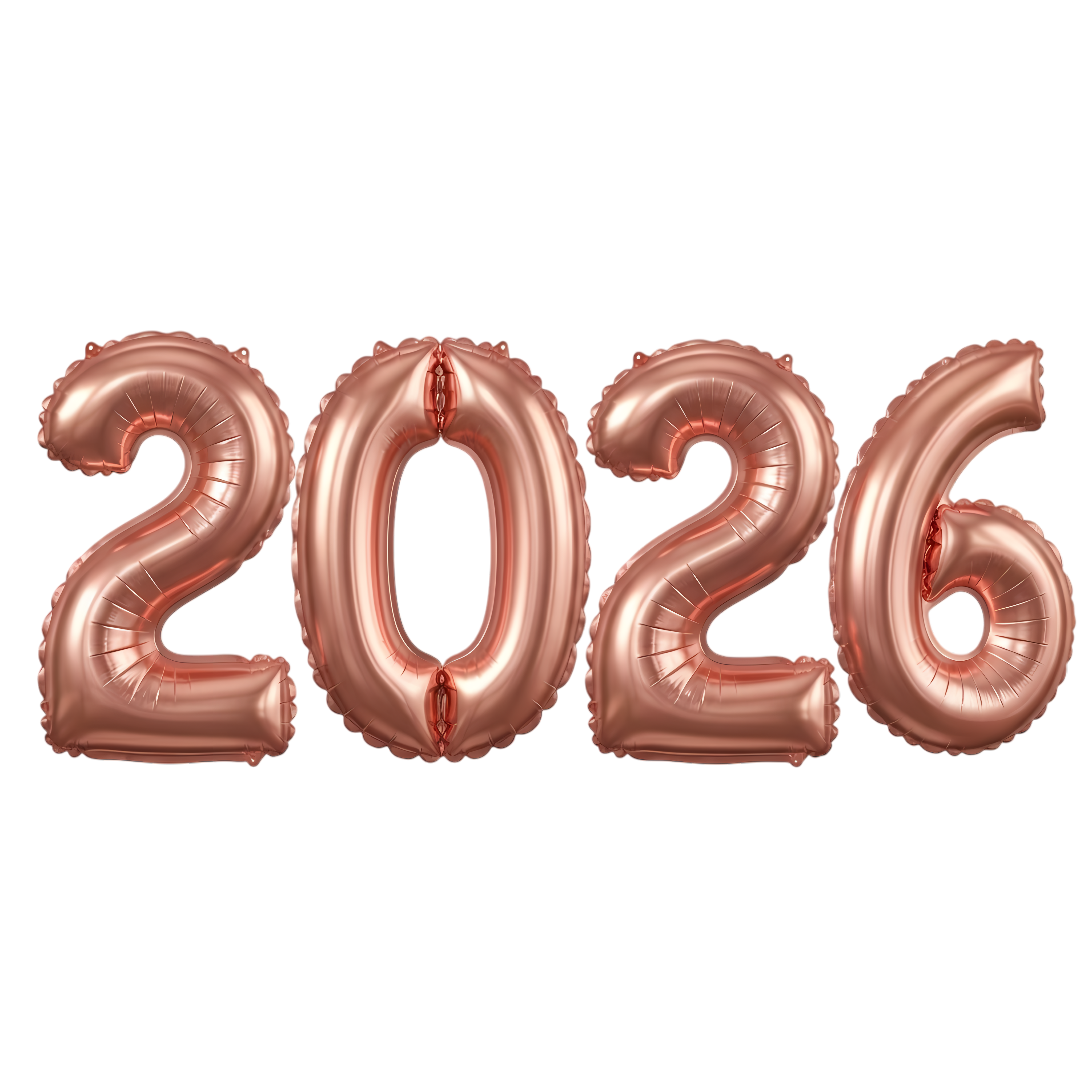 rose gold balloon 2026 typography