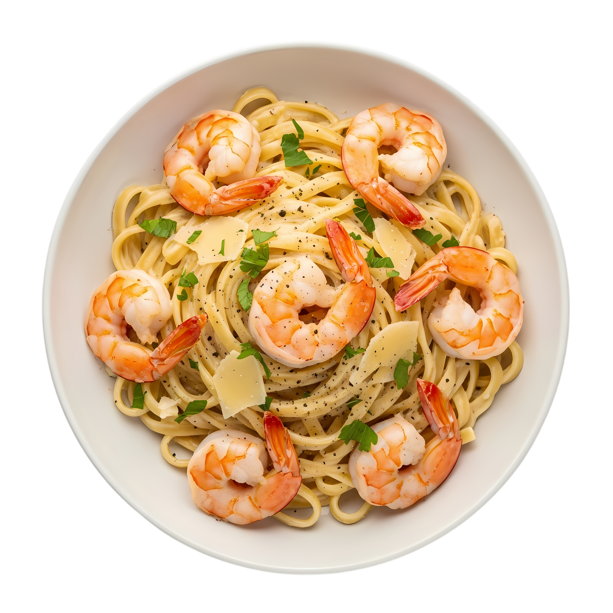seafood pasta with shrimp and creamy alfredo sauce