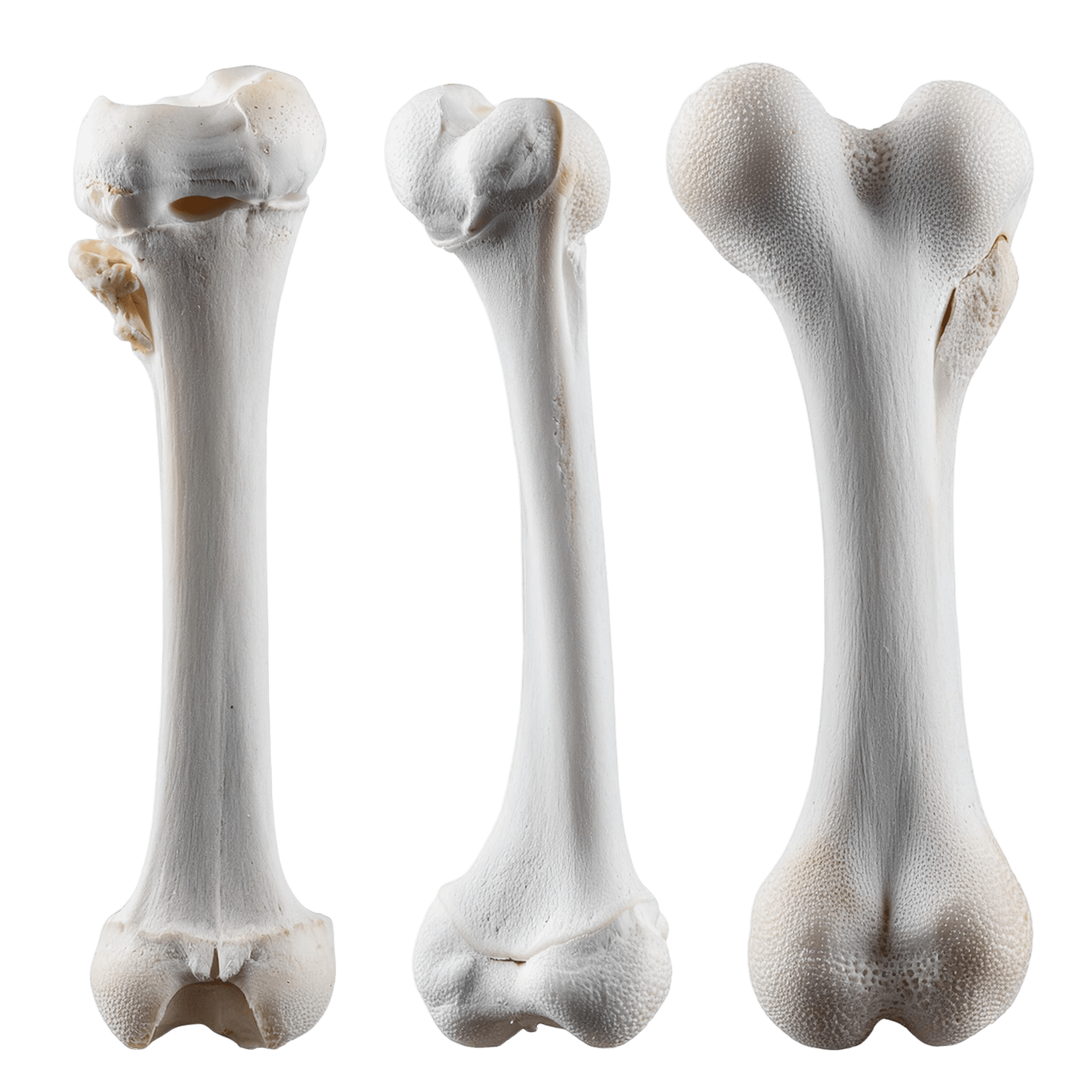 set of animal bones in grey tones png