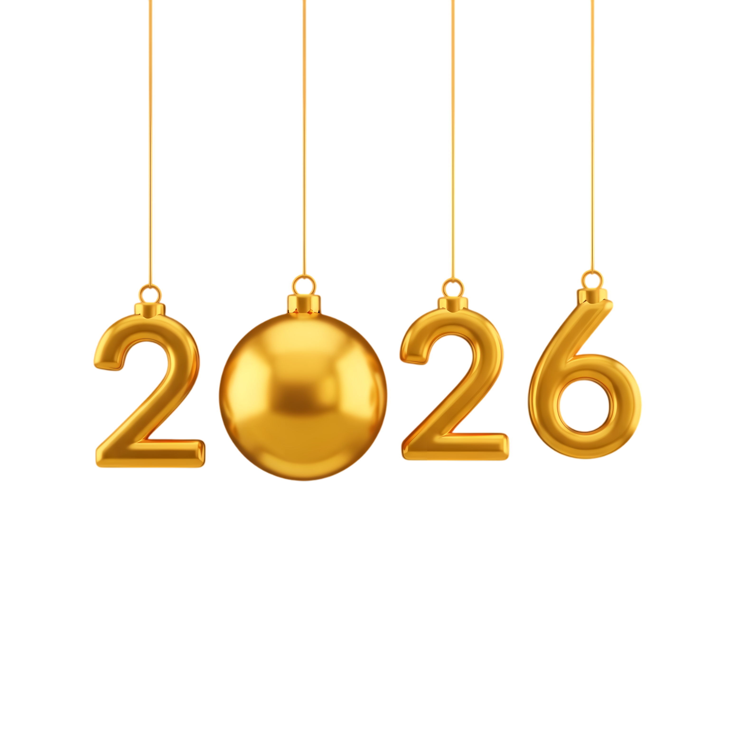 sparkling 2026 hanging typography