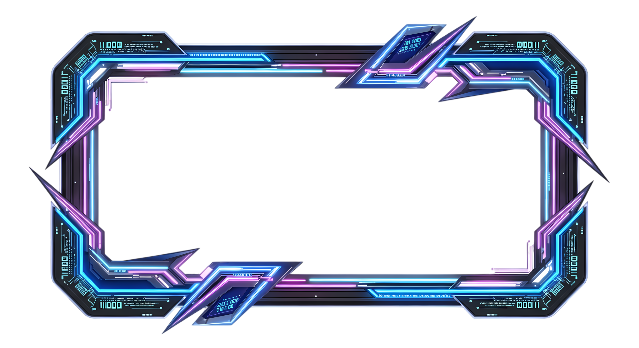 tech inspired live streaming frame neon blue design