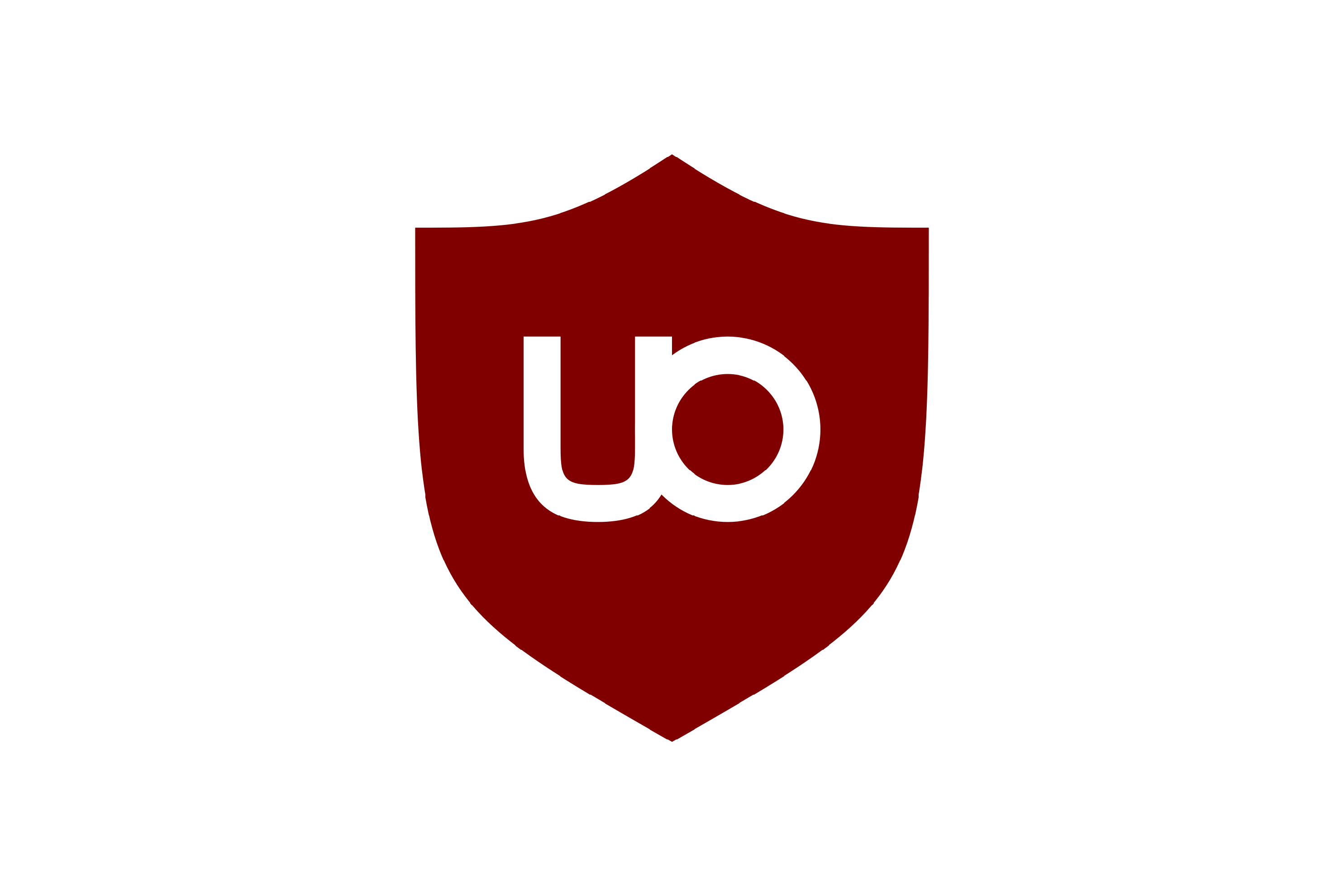 Dark Red Shield Icon with White Lettering